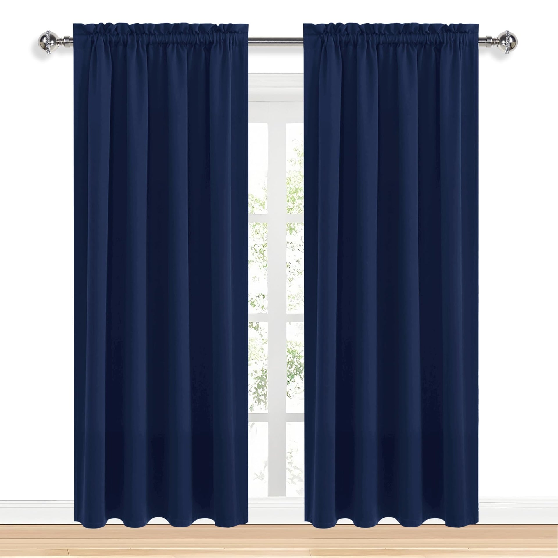 Blackout Curtains for Bedroom 52 x 95 Inch Long Navy Blue 2 Panels (2 Count)
