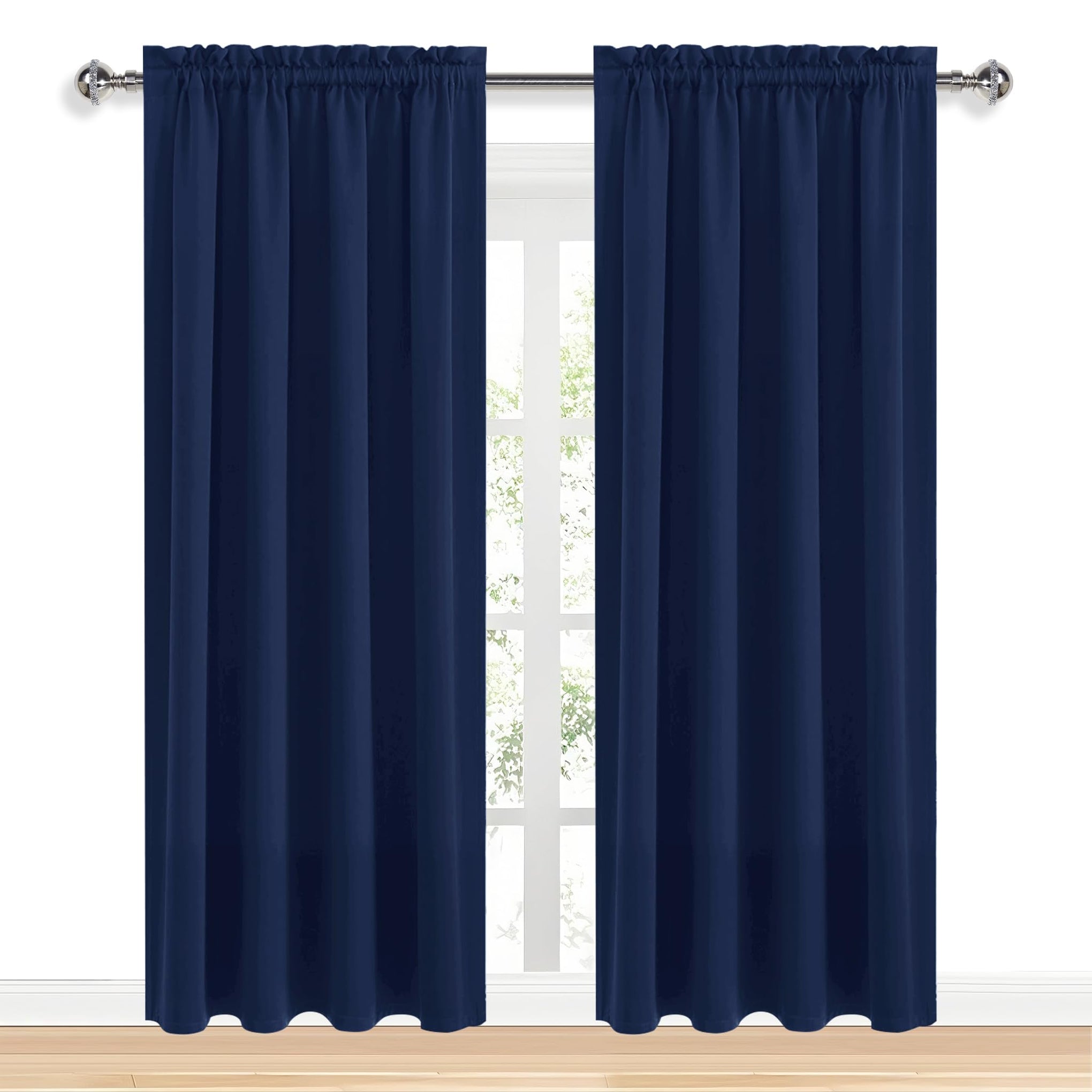Blackout Curtains for Bedroom 52 x 95 Inch Long Navy Blue 2 Panels (2 Count)