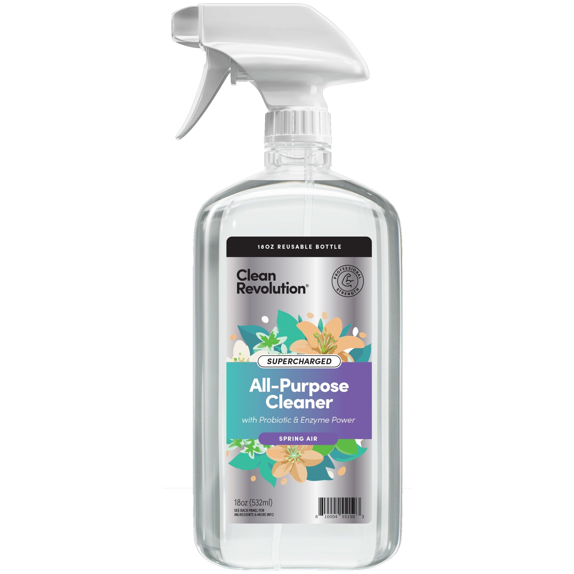 SuperCharged All Purpose Cleaner Refill with Smart Probiotic + Enzyme Complex (18 Fl Oz)