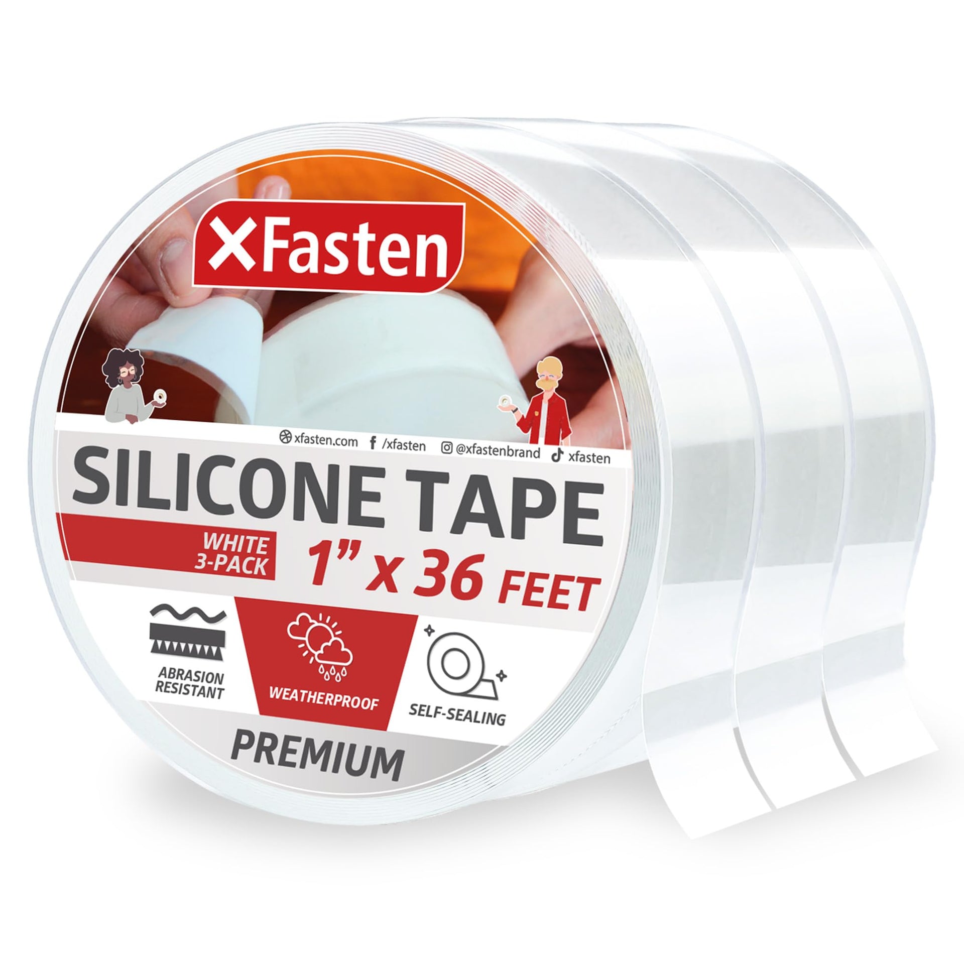 Self Fusing Silicone Tape Waterproof White (108 Foot)