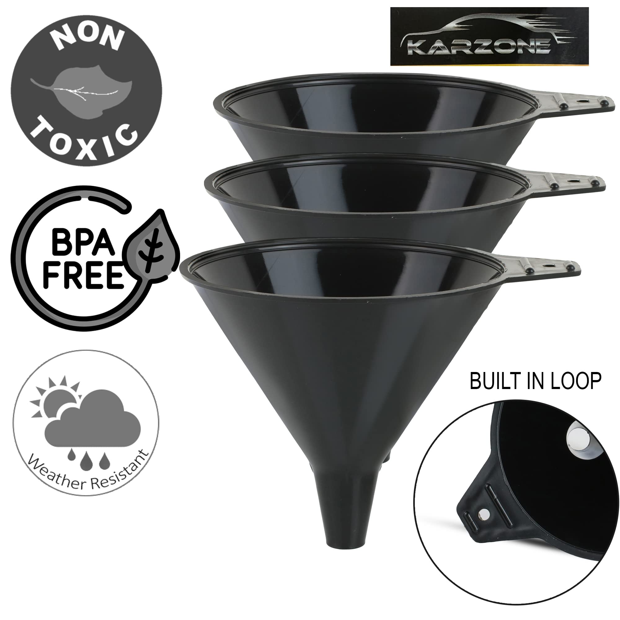 Plastic Funnels 3 Pack (3 Count)