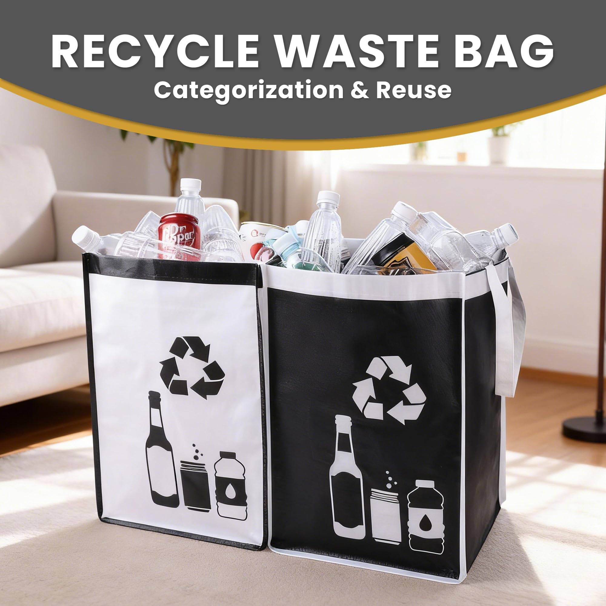 Large Recycle Waste Bag for Kitchen Home (2 Count)