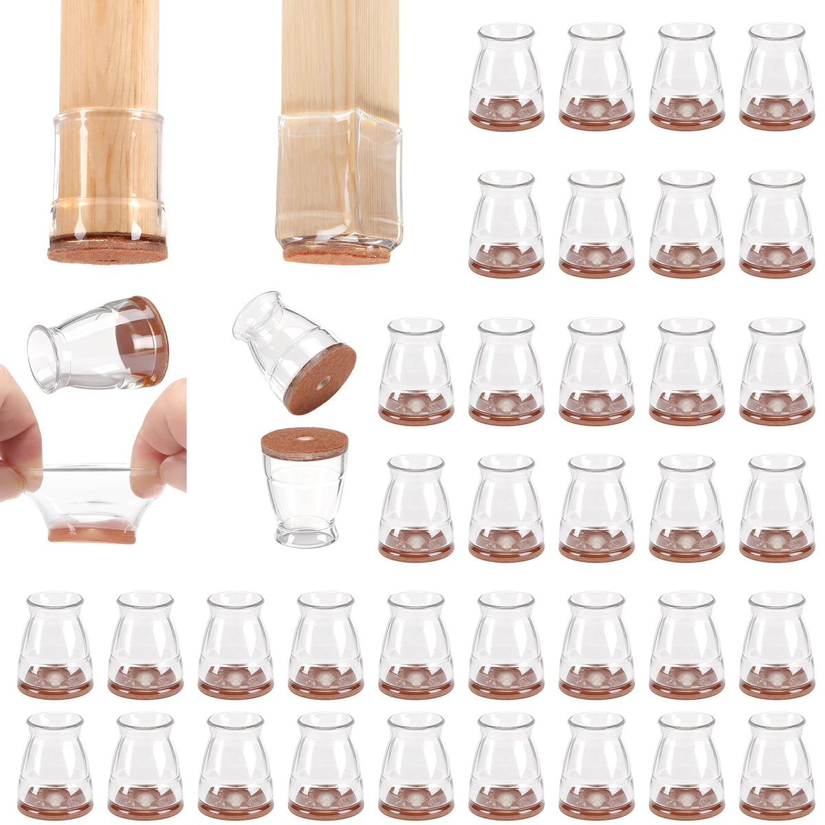 36 Pack Extra Small Chair Leg Floor Protectors for Hardwood Floors (36 Count)