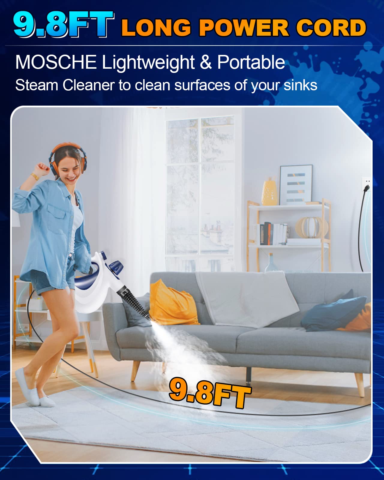 Handheld Pressurized Steam Cleaner with 11