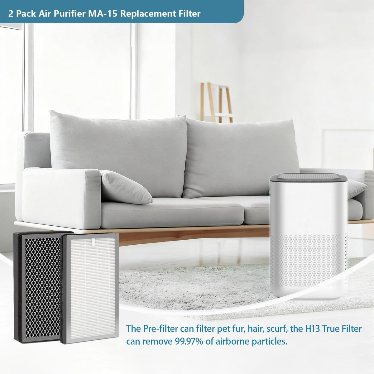 MA15 Replacement Filter Compatible with Medify MA (2 Count)