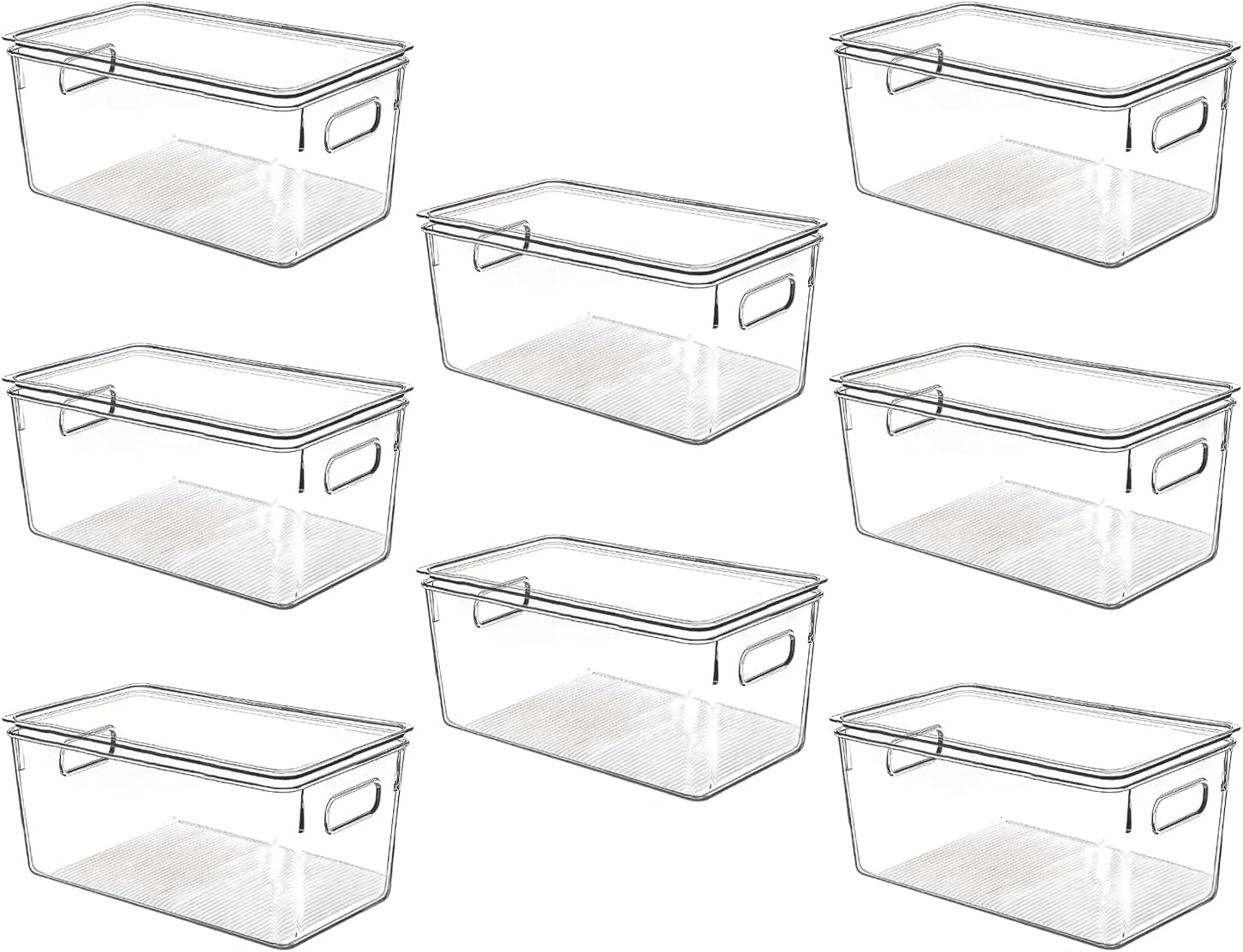 Clear Plastic Storage Bins with Lids (8 Count)