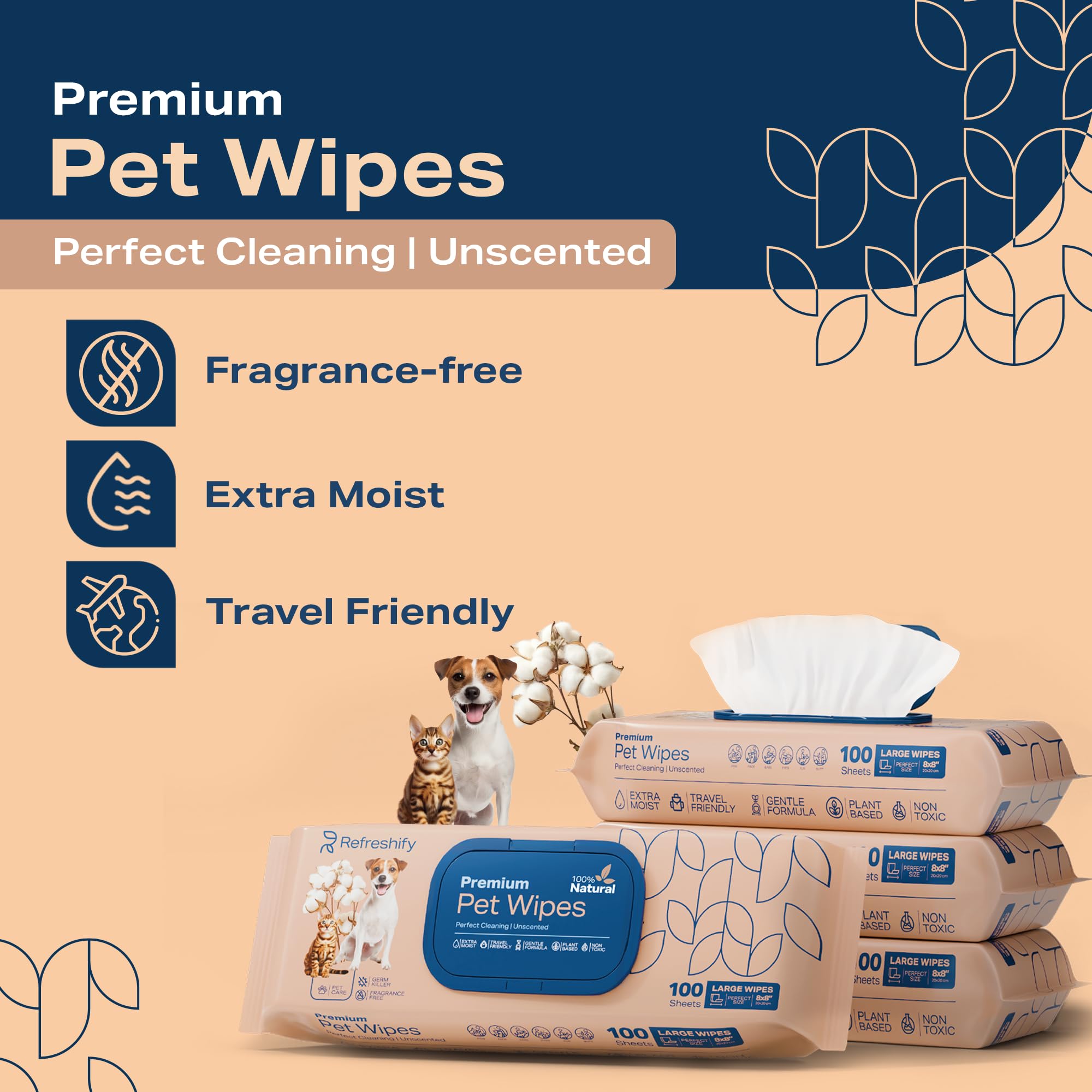 Dog Wipes for Paws and Butt (400 Count)