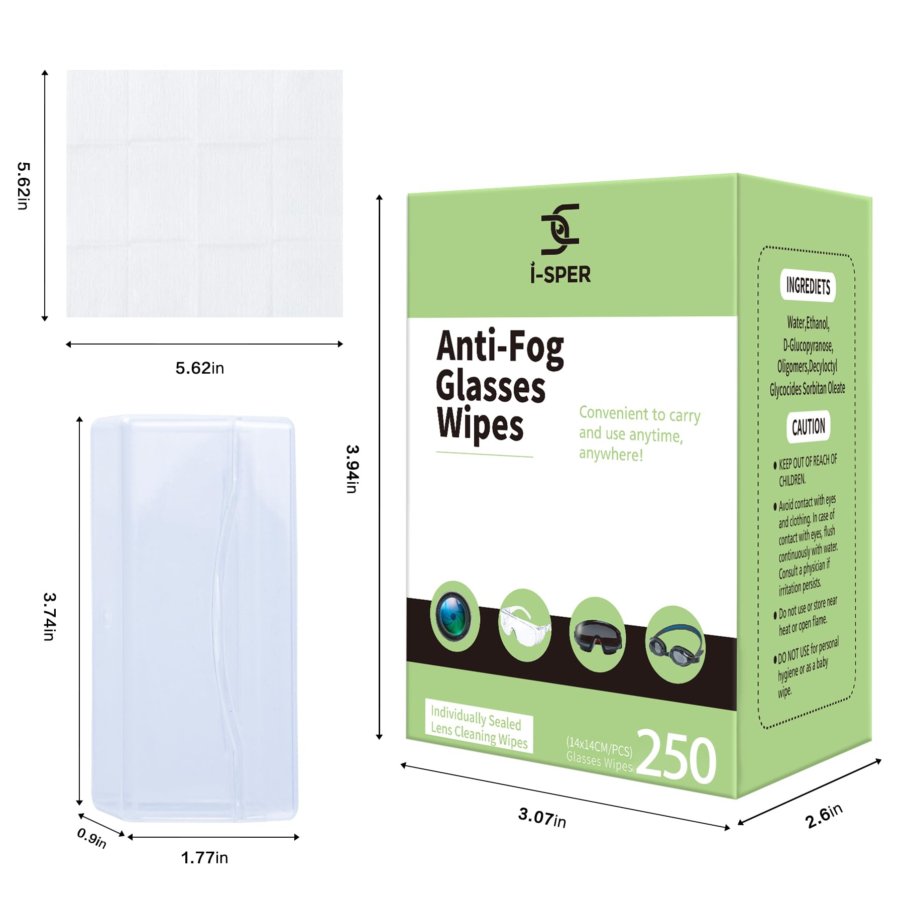 250ct Anti Fog Wipes (250 Count)