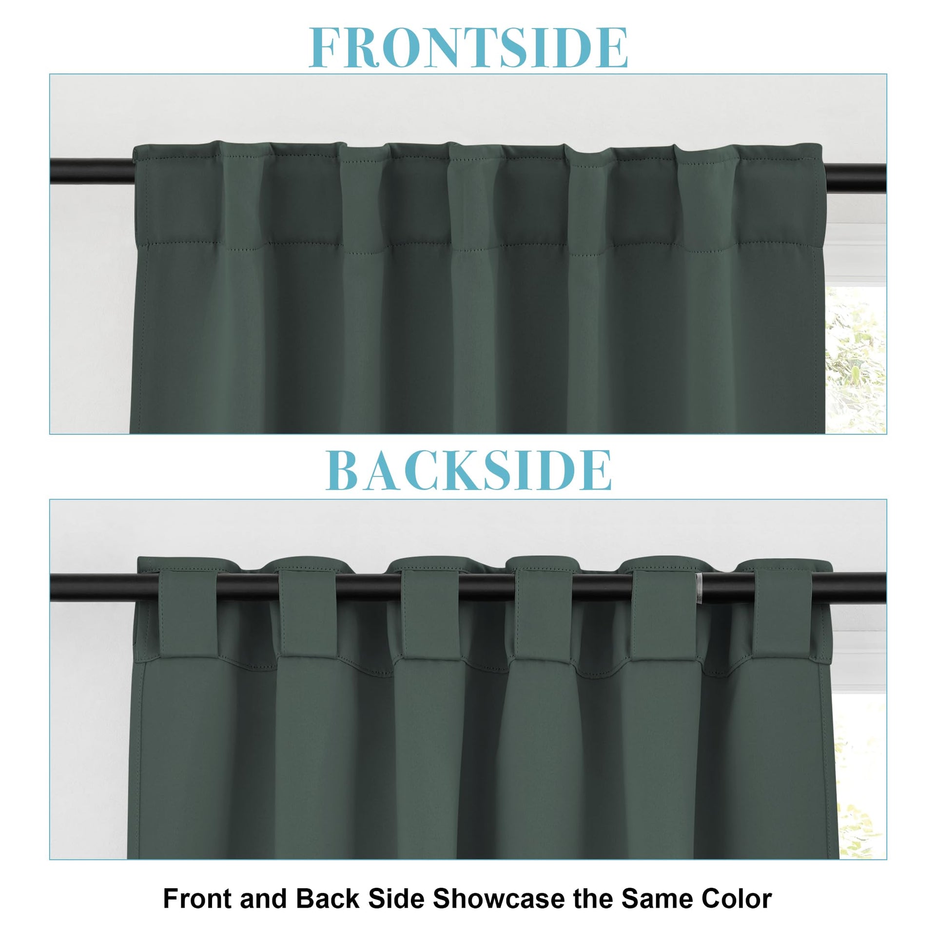 Blackout Curtains 63 inches Long for Bedroom (2 Count)