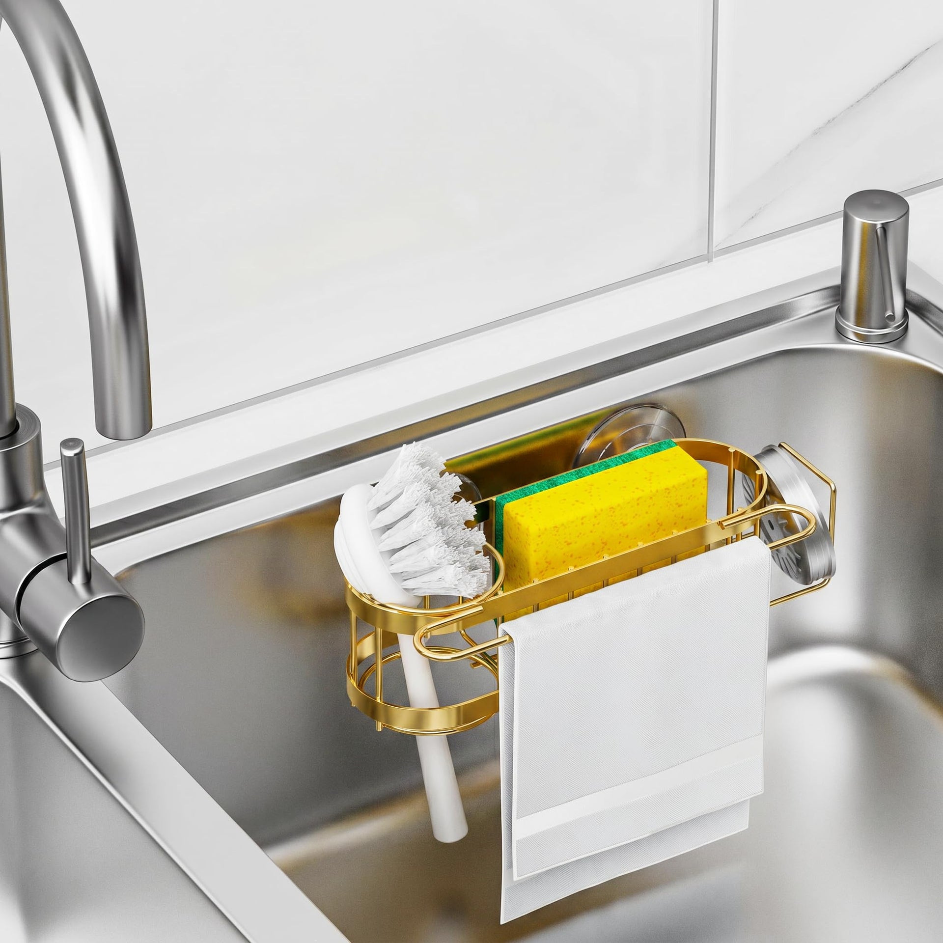 Kitchen Sink Caddy Sponge Holder in The Sink