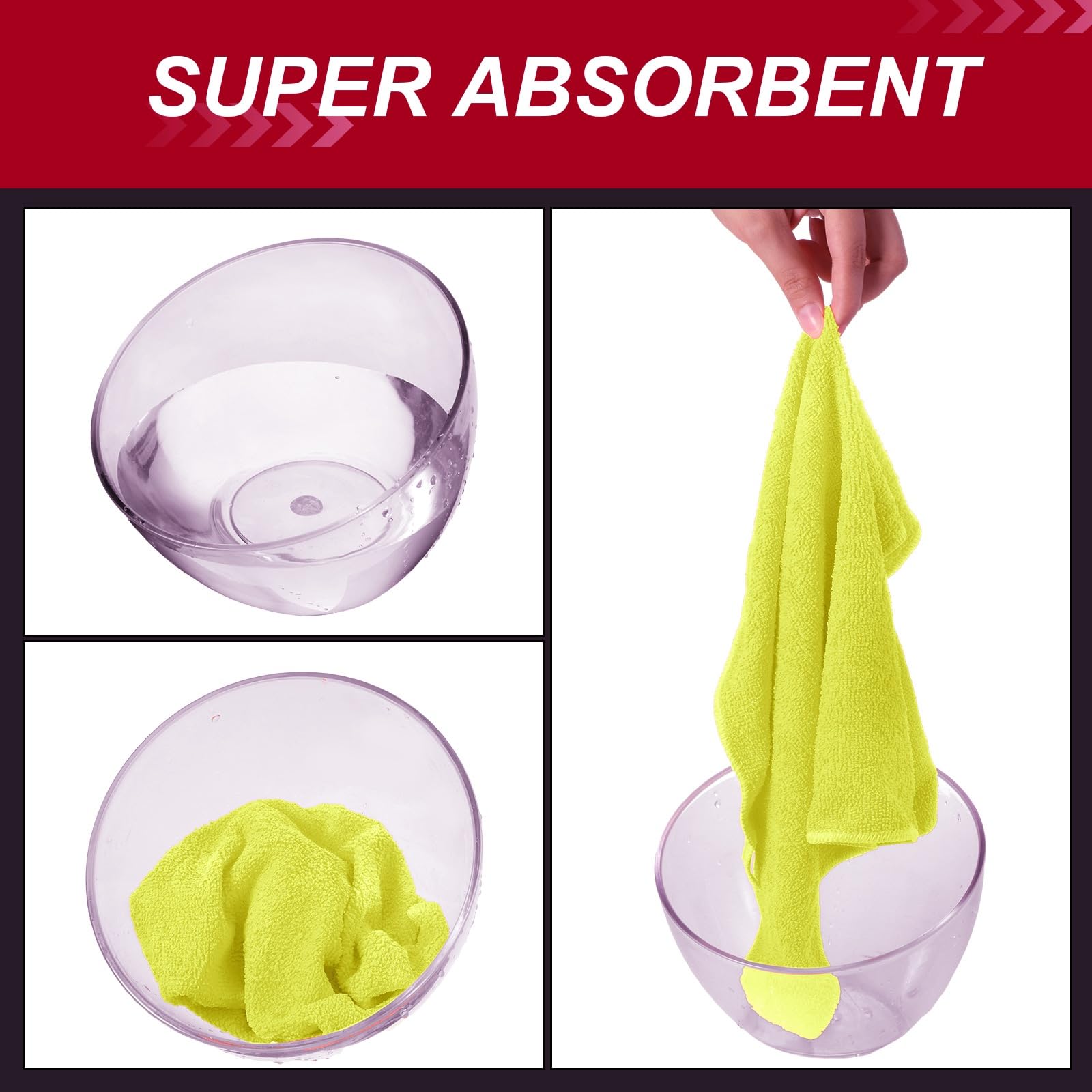 200 Pcs Microfiber Cleaning Cloth 16x16 Inch Microfiber Towels for Car Ultra Absorbent Cleaning Rags Reusable Lint Free Streak Free Detailing Towel for Car Washing Drying Dusting (200 Count)