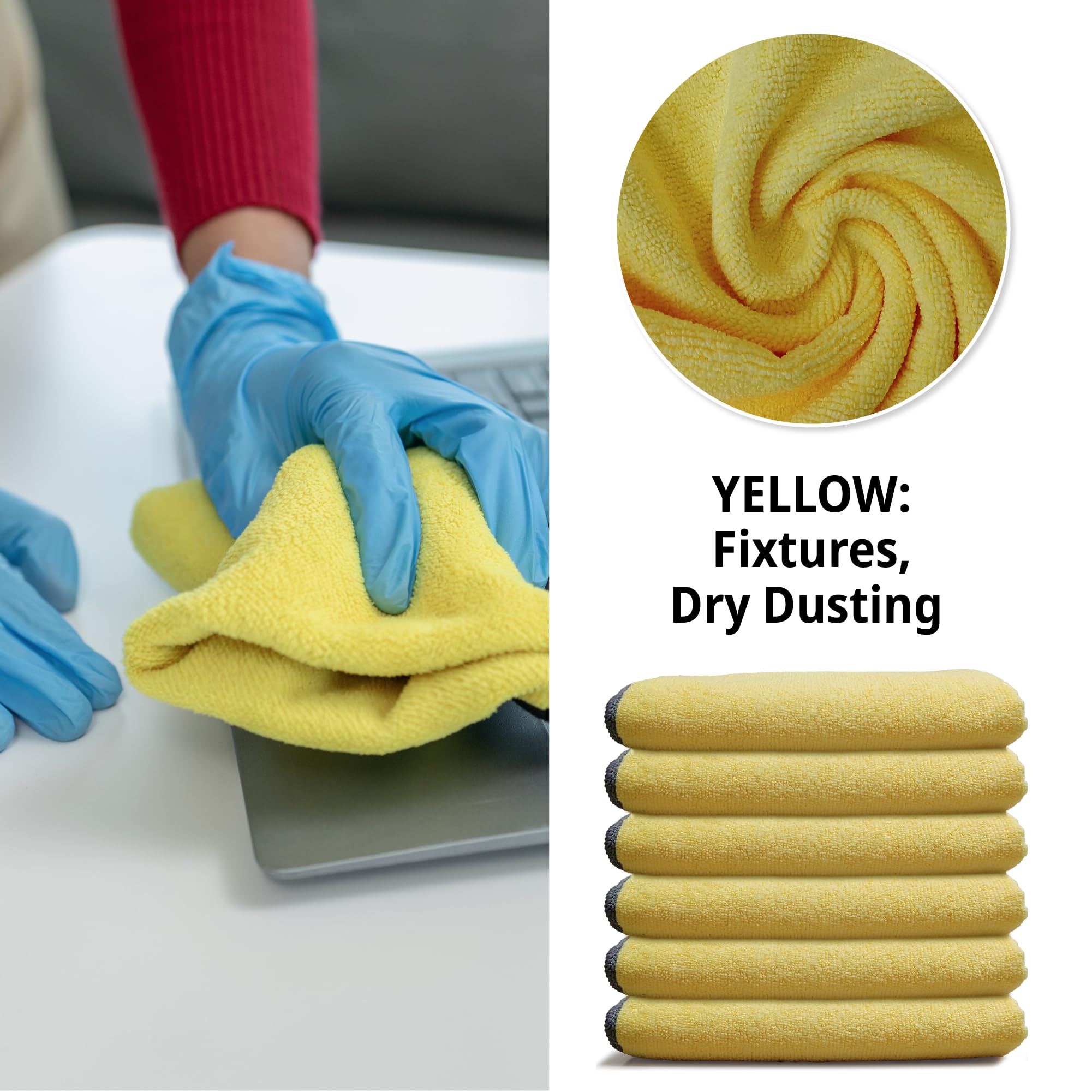 Premium Microfiber Cleaning Cloth 16"x16" (12 Count)