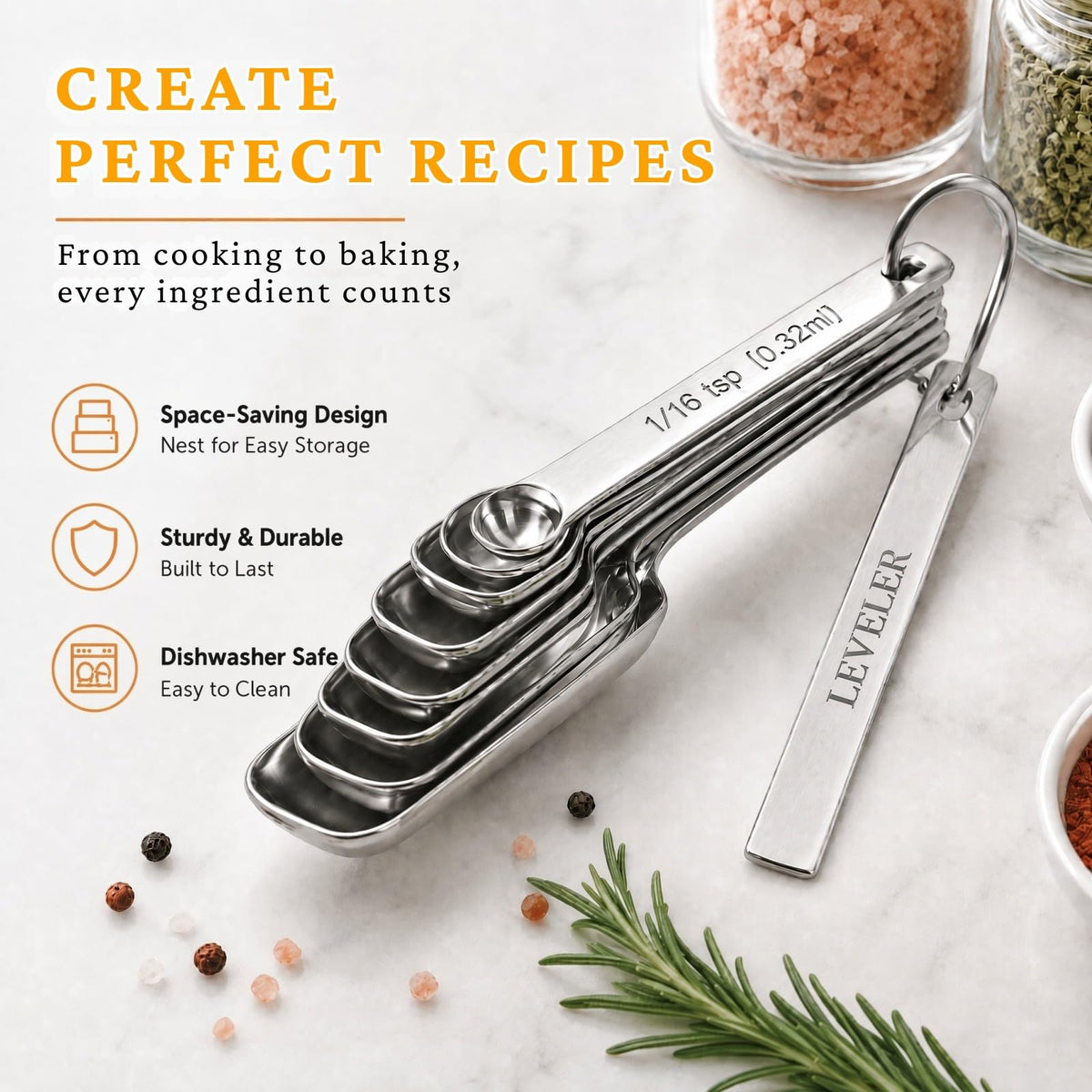 23 Pcs Stainless Steel Measuring Spoons Set with Leveler (23 Count)