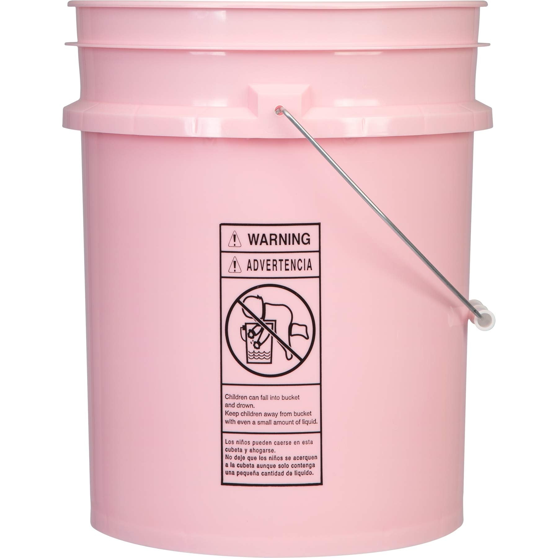 5 Gallon Pink Food Grade Bucket Pail with Air Tight screw on Lid (2 Count)