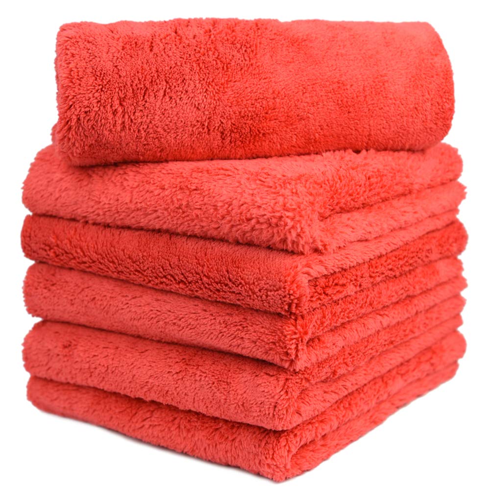 Microfiber Car Wash Drying Towels Professional Grade Premium Microfiber Towels for Car Wash Drying 450GSM 16 in.x 16 in. Pack of 6 (6 Count)