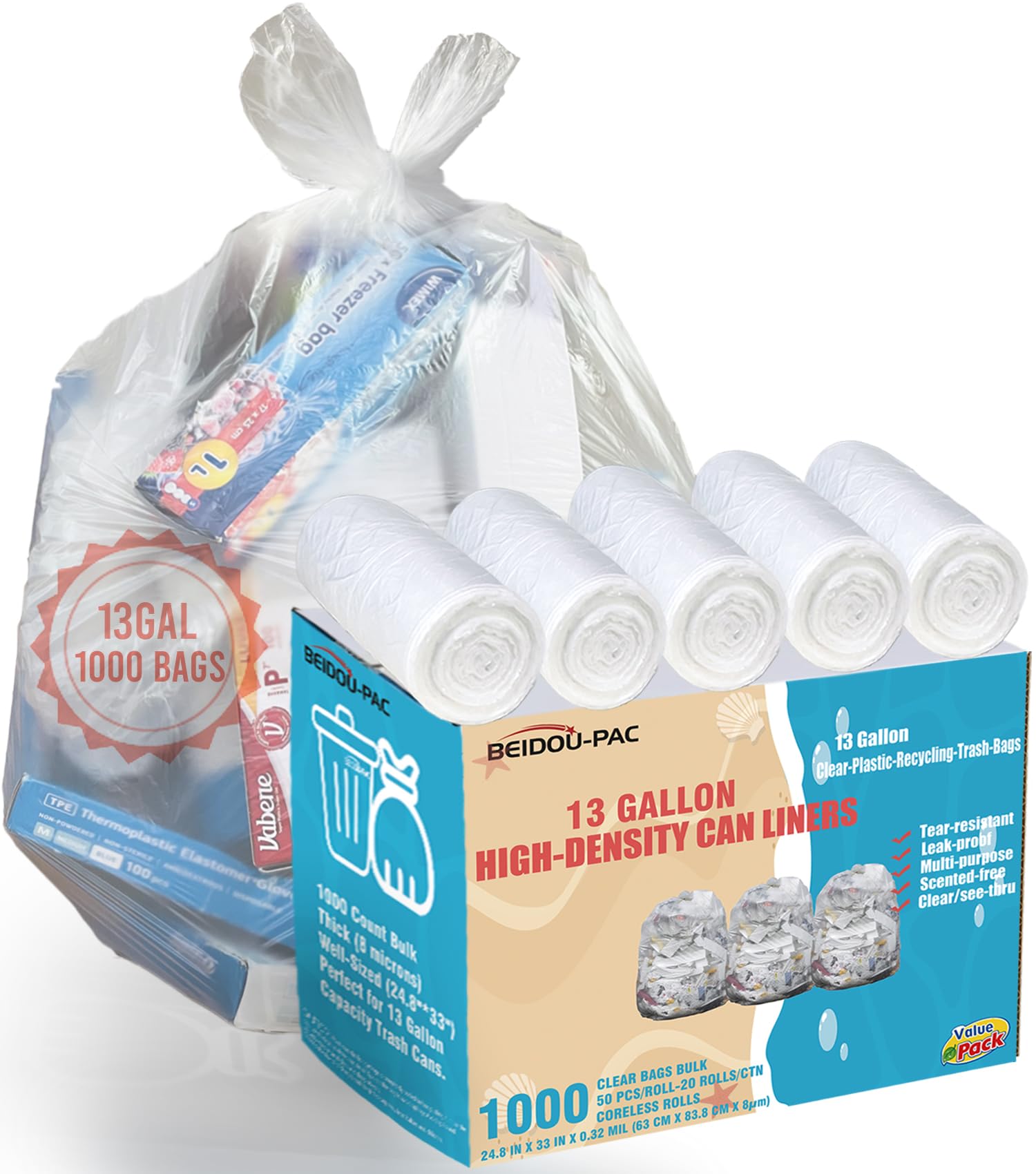 Trash Bags 13 Gallon (1000 Count)