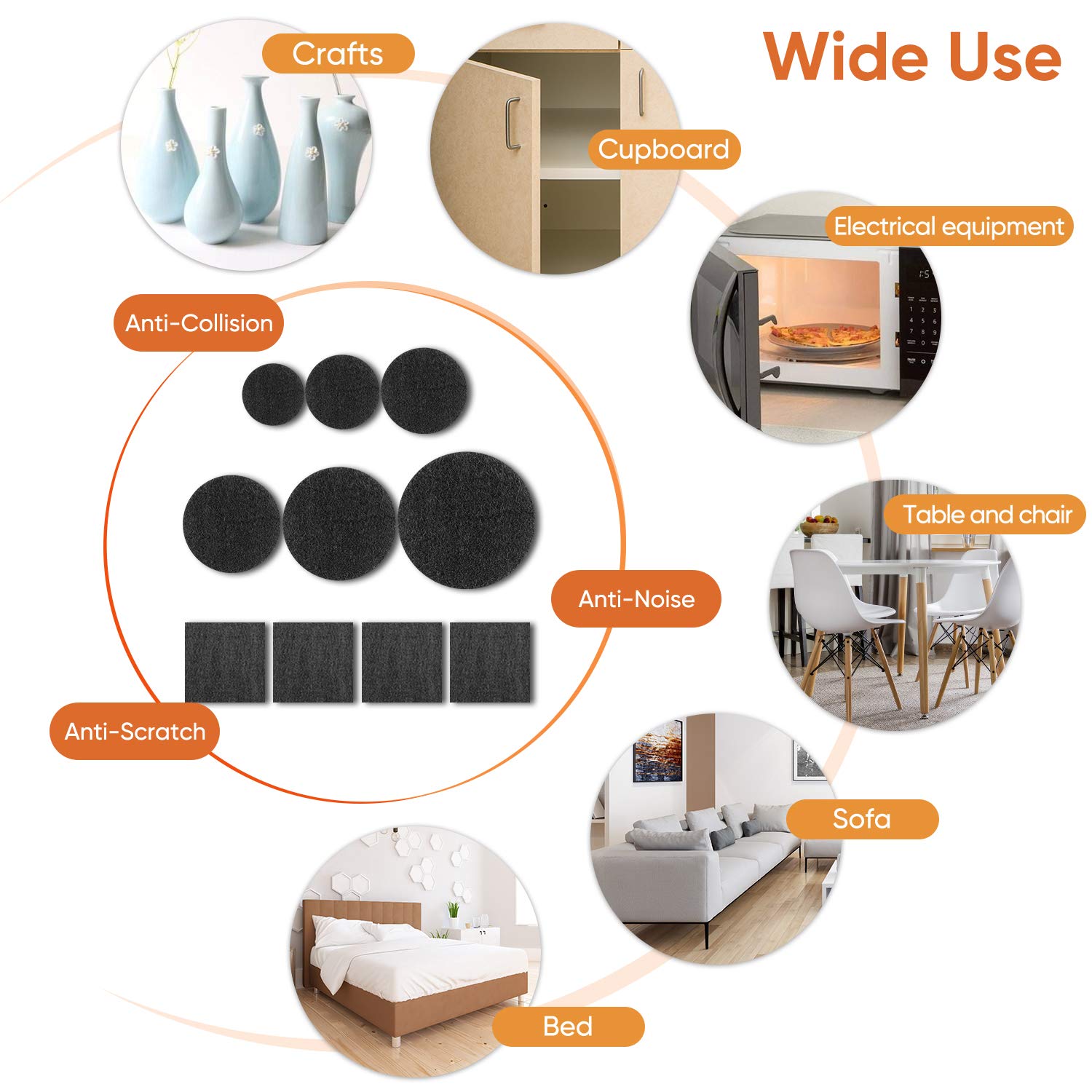 Furniture Pads 300 Pack Furniture Felt Pads for Hardwood Tile Floors (300 Count)