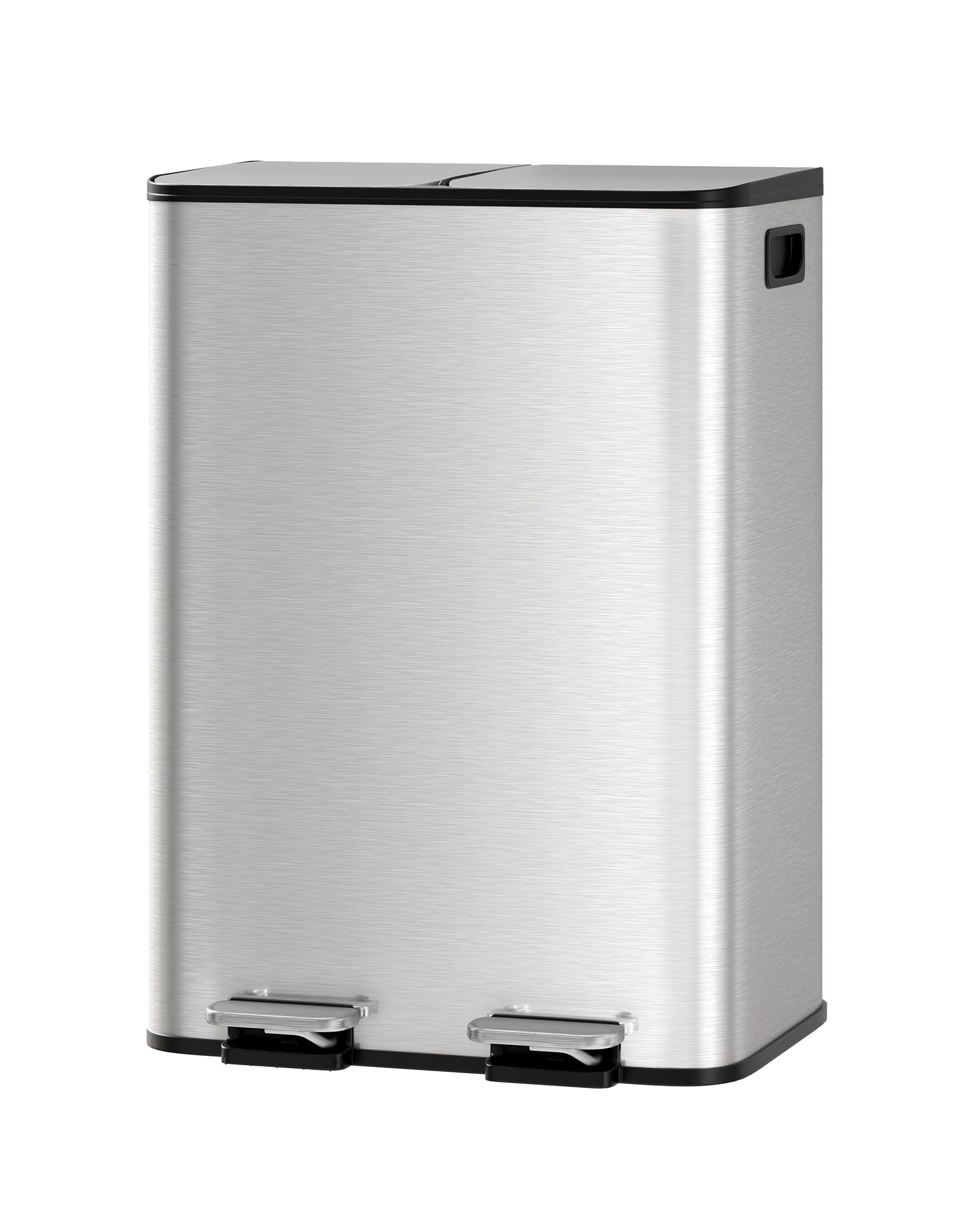 2 x 8 gal Stainless Steel Double Trash Can with Lid for Kitchen