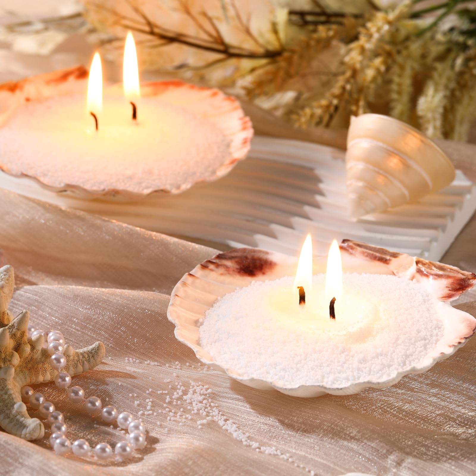 Candle Sand 3.3 lb DIY Pearled Candle Making Kit Included 20 Pcs Wicks and Refillable Beaded Wax Sand Beaded Wax Gift with Wicks Self Extinguish for Home Wedding Party Women (21 Count)