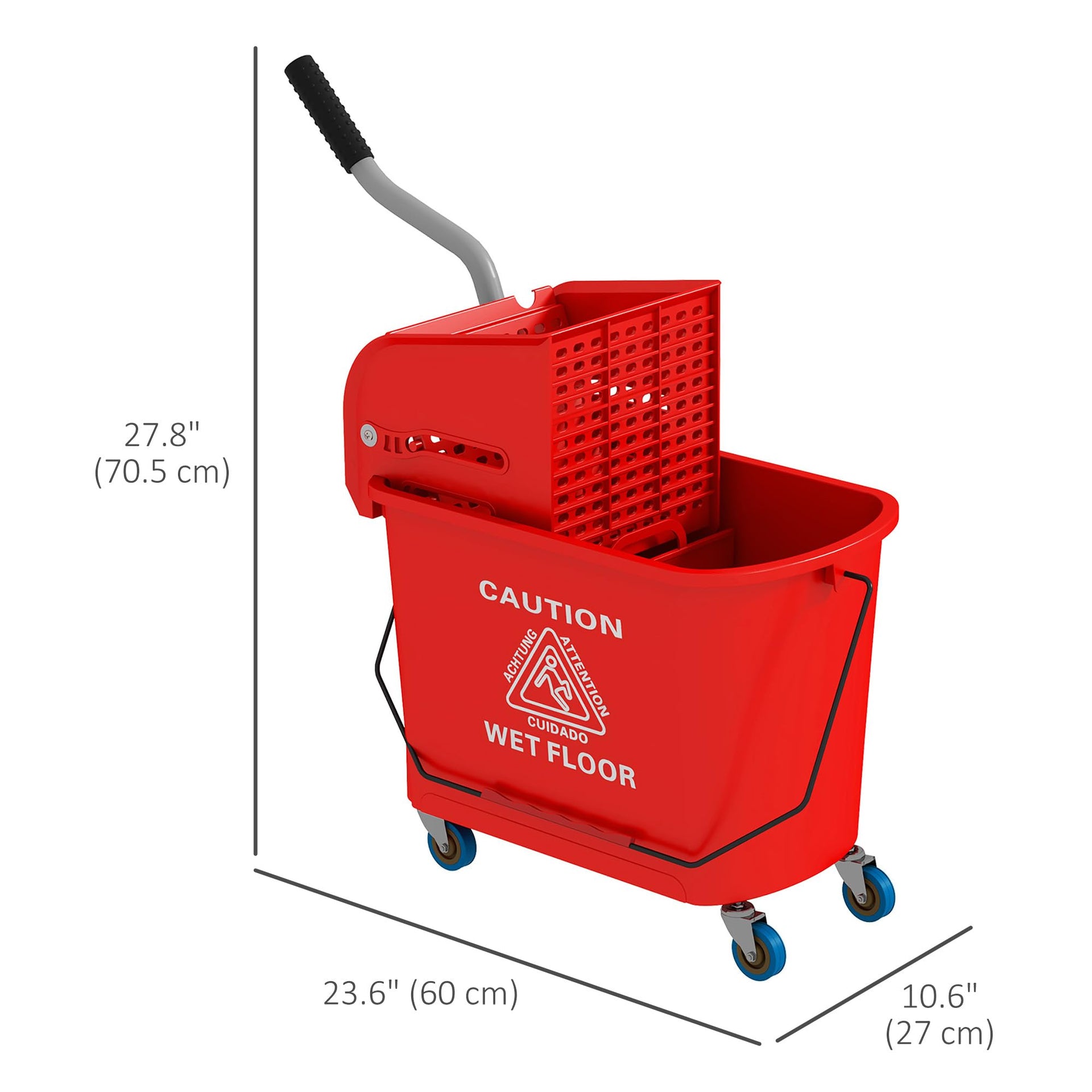 Compact Mop Bucket with Wringer on Wheels for Floor Cleaning