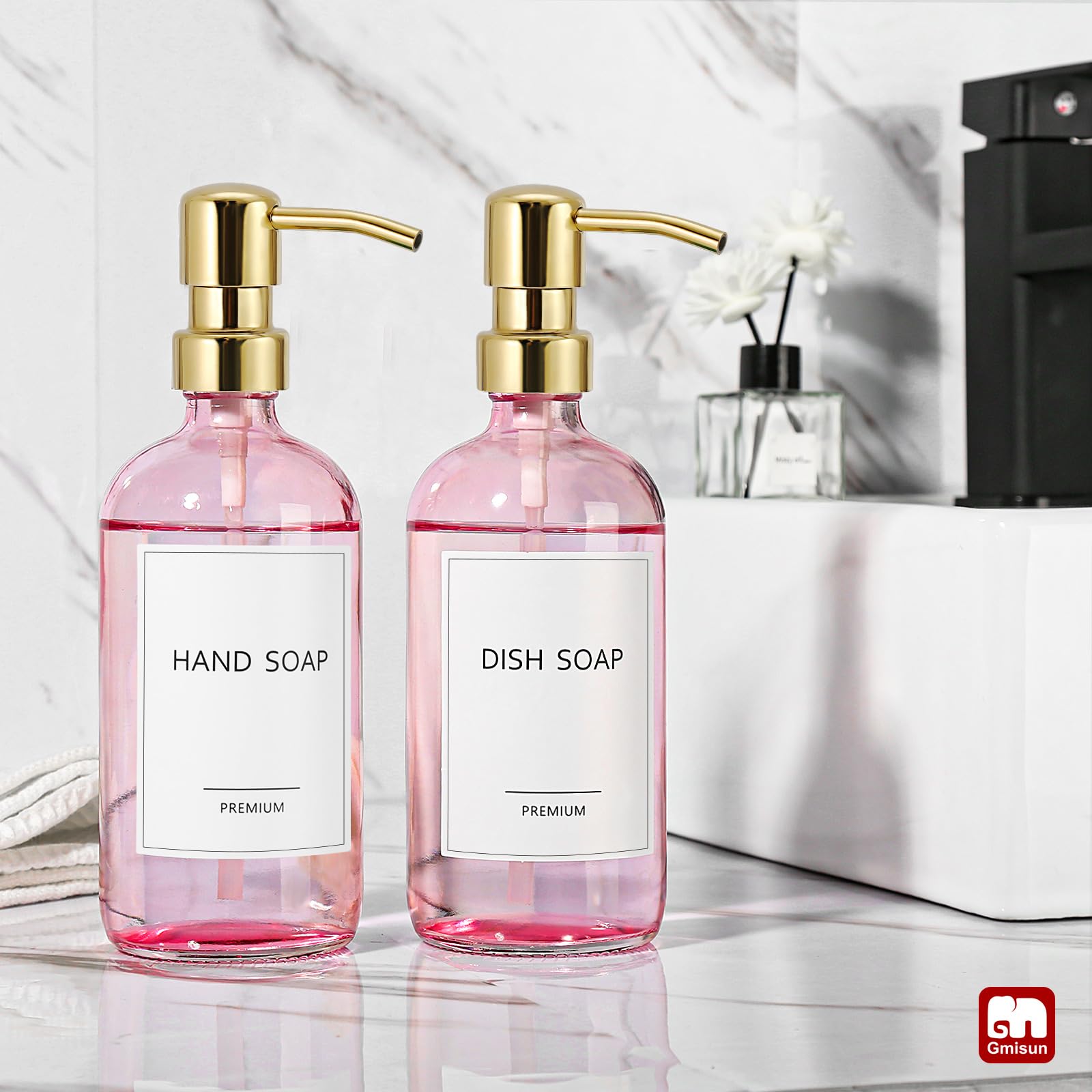 Pink Soap Dispenser Bathroom (2 Count)