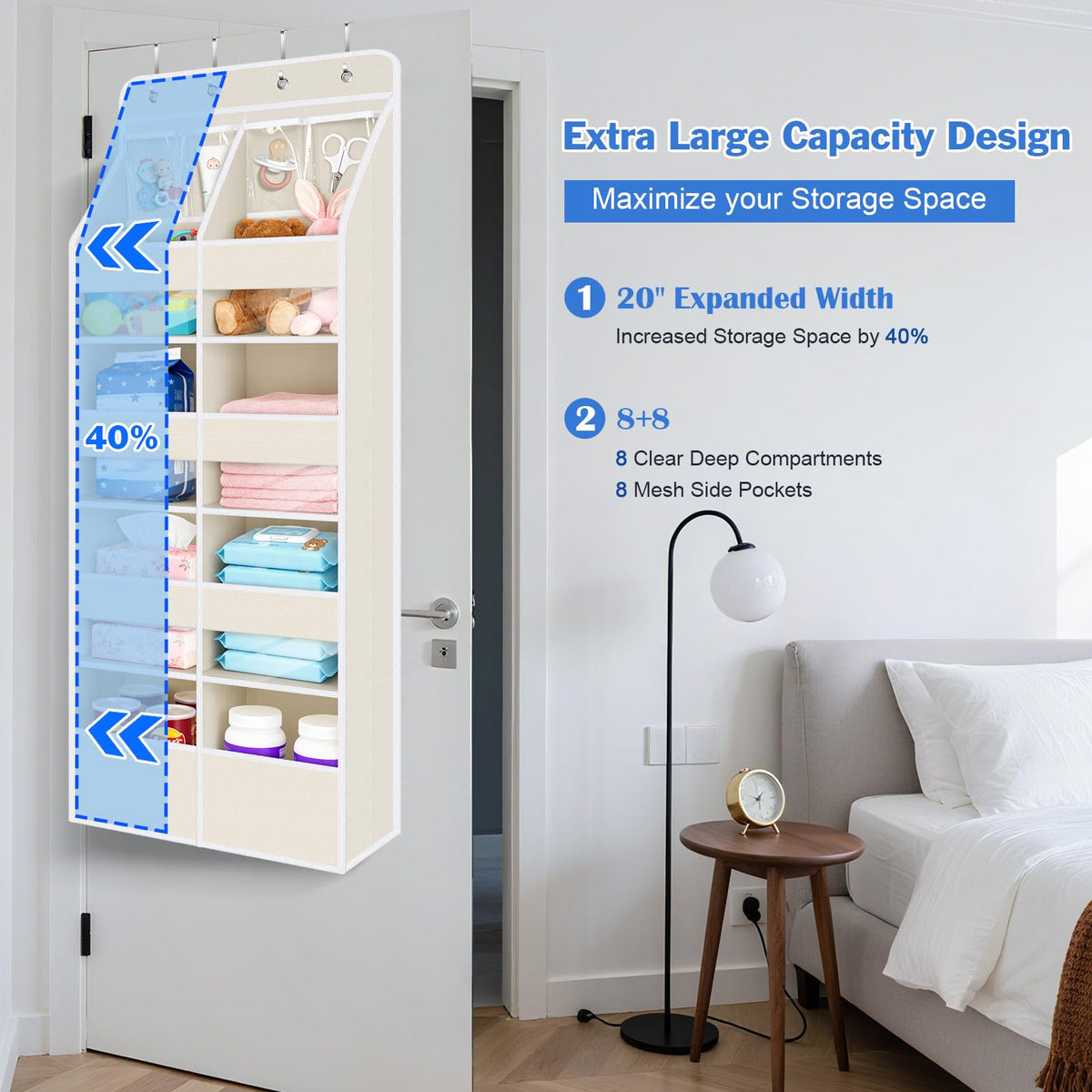 Upgraded Over the Door Organizer for Baby Nursery