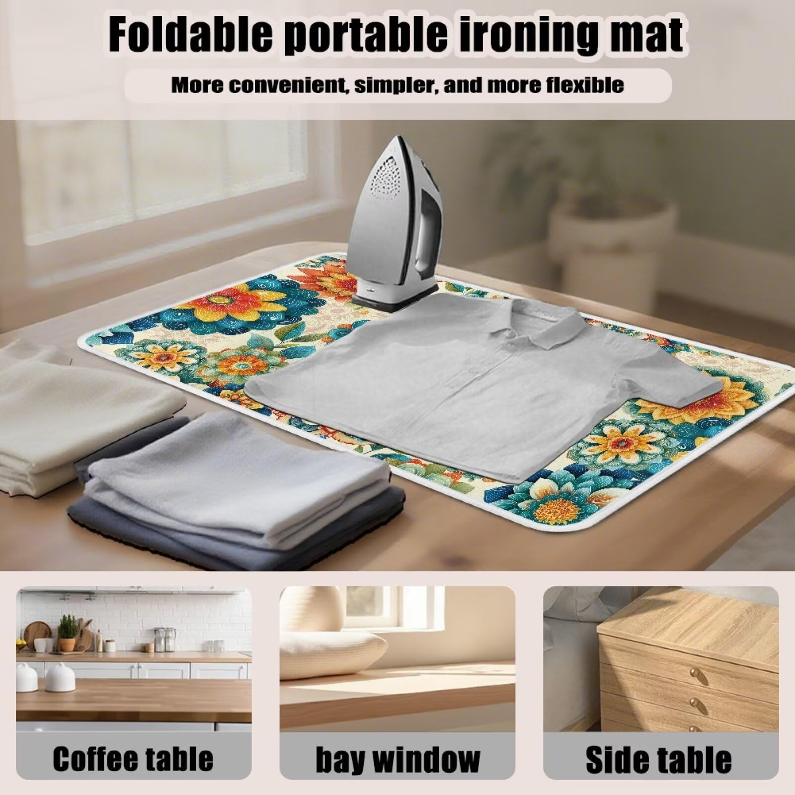 Boho Ironing Mat Foldable Ironing Pad Portable Board Iron Board Alternative Cover