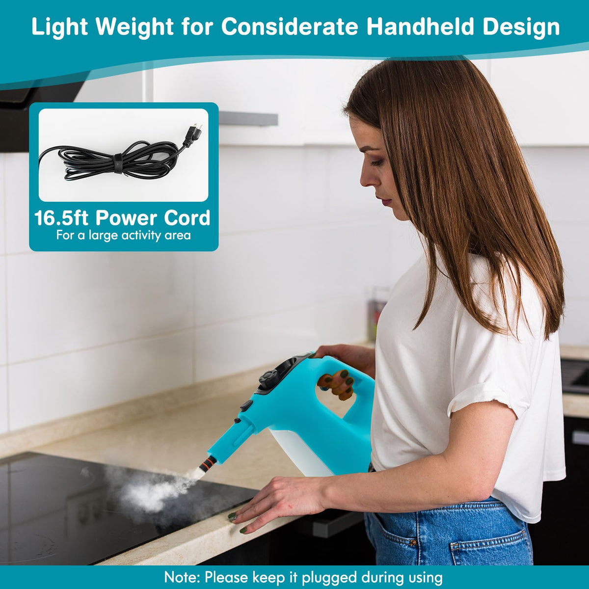 Handheld MultiPurpose Steam Cleaner with 17 Pieces
