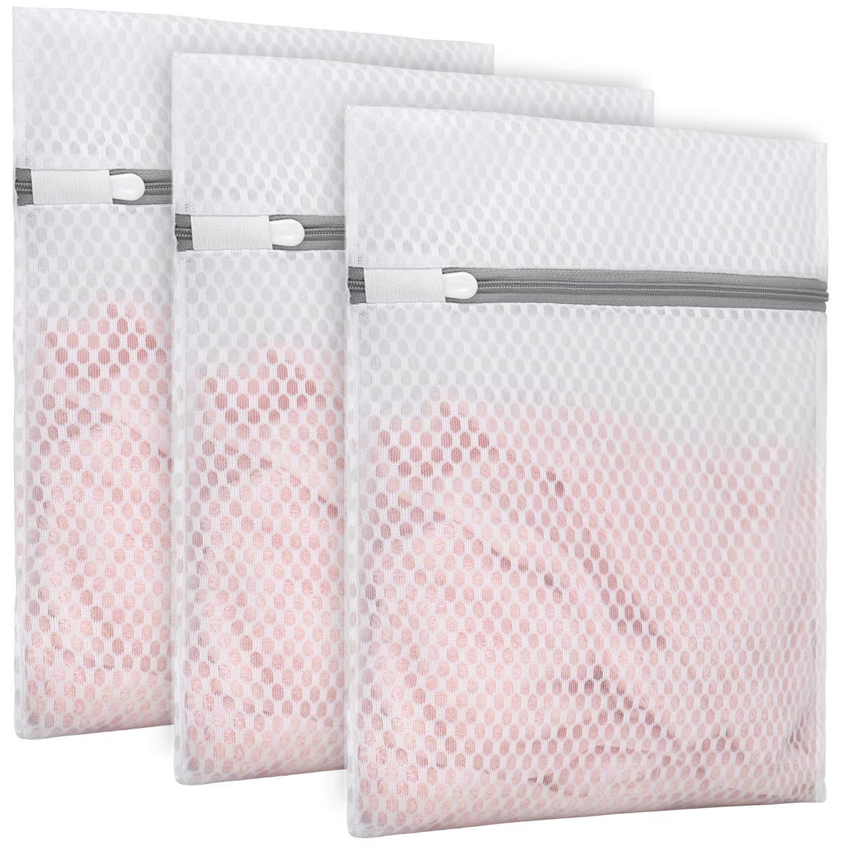 3Pcs Durable Honeycomb Mesh Laundry Bags for Delicates 9x12 Inches (3 Count)