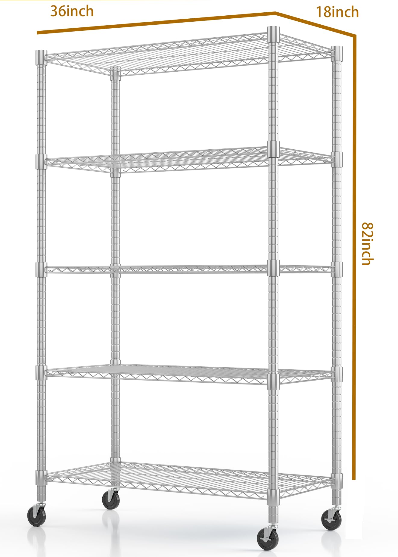 5 Tier Heavy Duty Steel Wire Rack Storage Shelving
