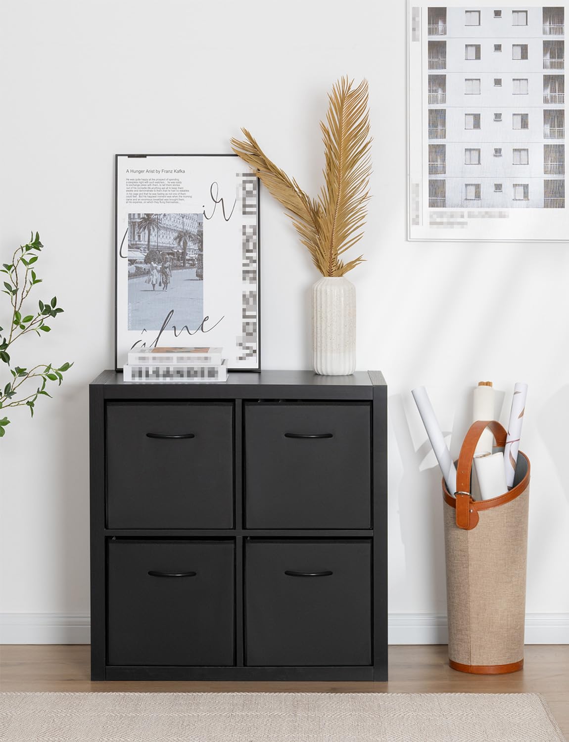 13in Black Storage Cubes (4 Count)