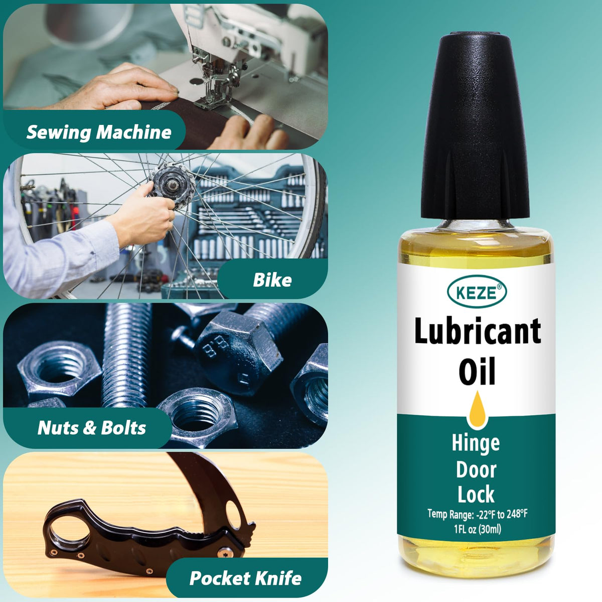 Squeaky Door Hinge Lubricant Knife Pivot Oil for Door Hinge Oil for Lock Scissors Watch Keyhole Knife Lube Synthetic Pocket Knife Lubricant with Needle Oiler 1 oz
