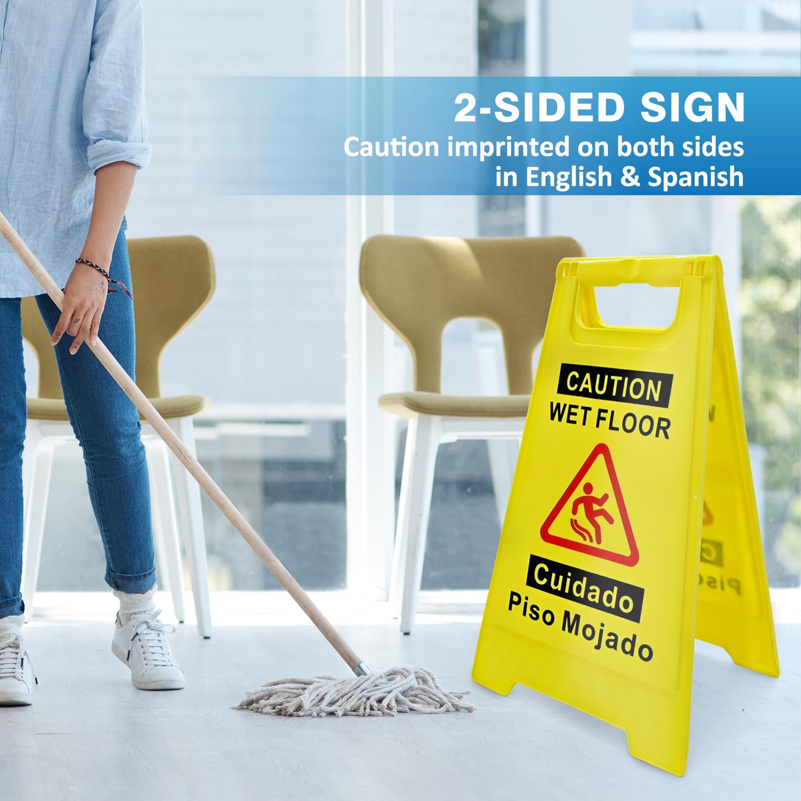 2 Pack Caution Wet Floor Sign (2 Count)