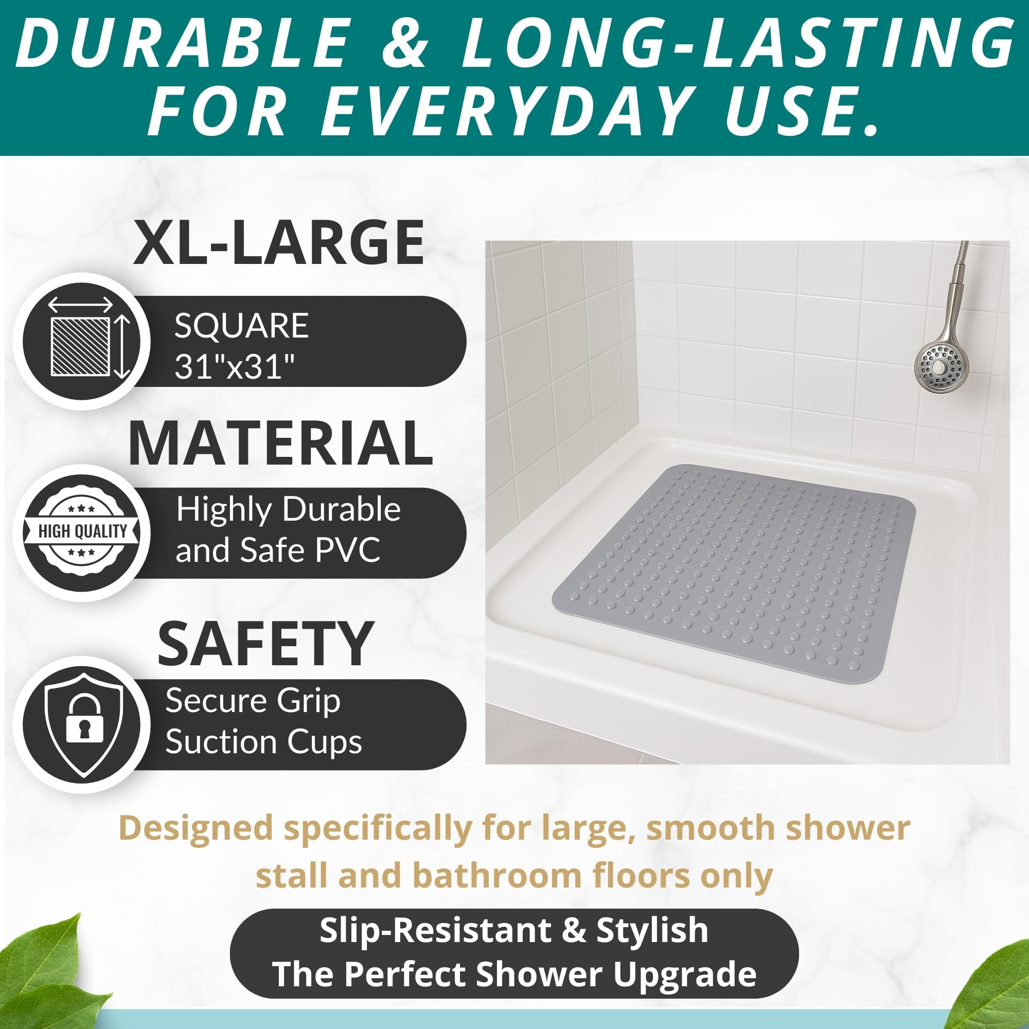 Extra Large Square Non Slip Shower Mat