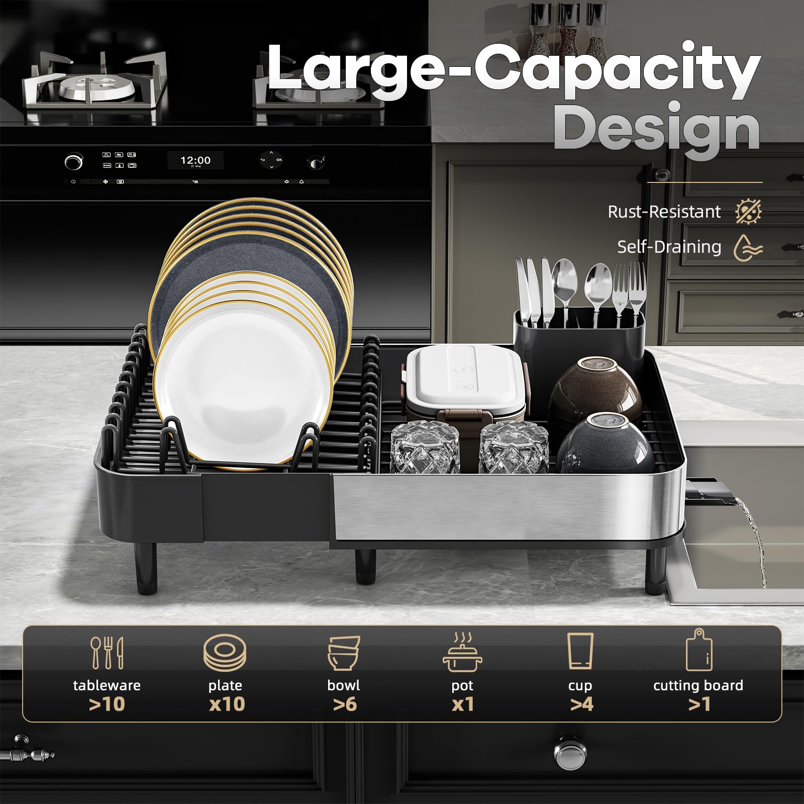Stainless Steel Dish Drying Rack for Kitchen Counter
