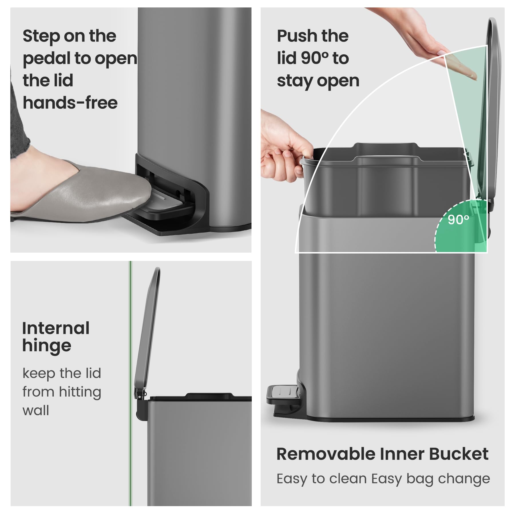 Small Bathroom Trash Can with Lid