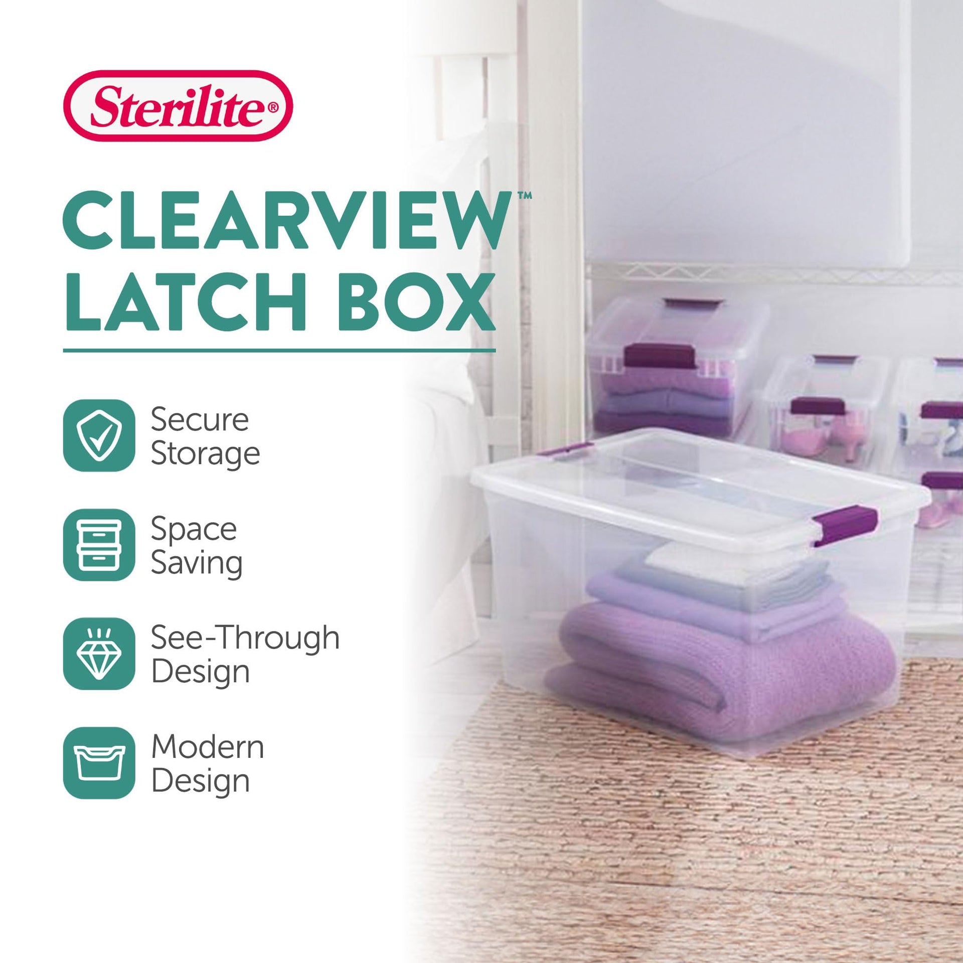 66 Qt ClearView Latch Storage Box (24 Count)