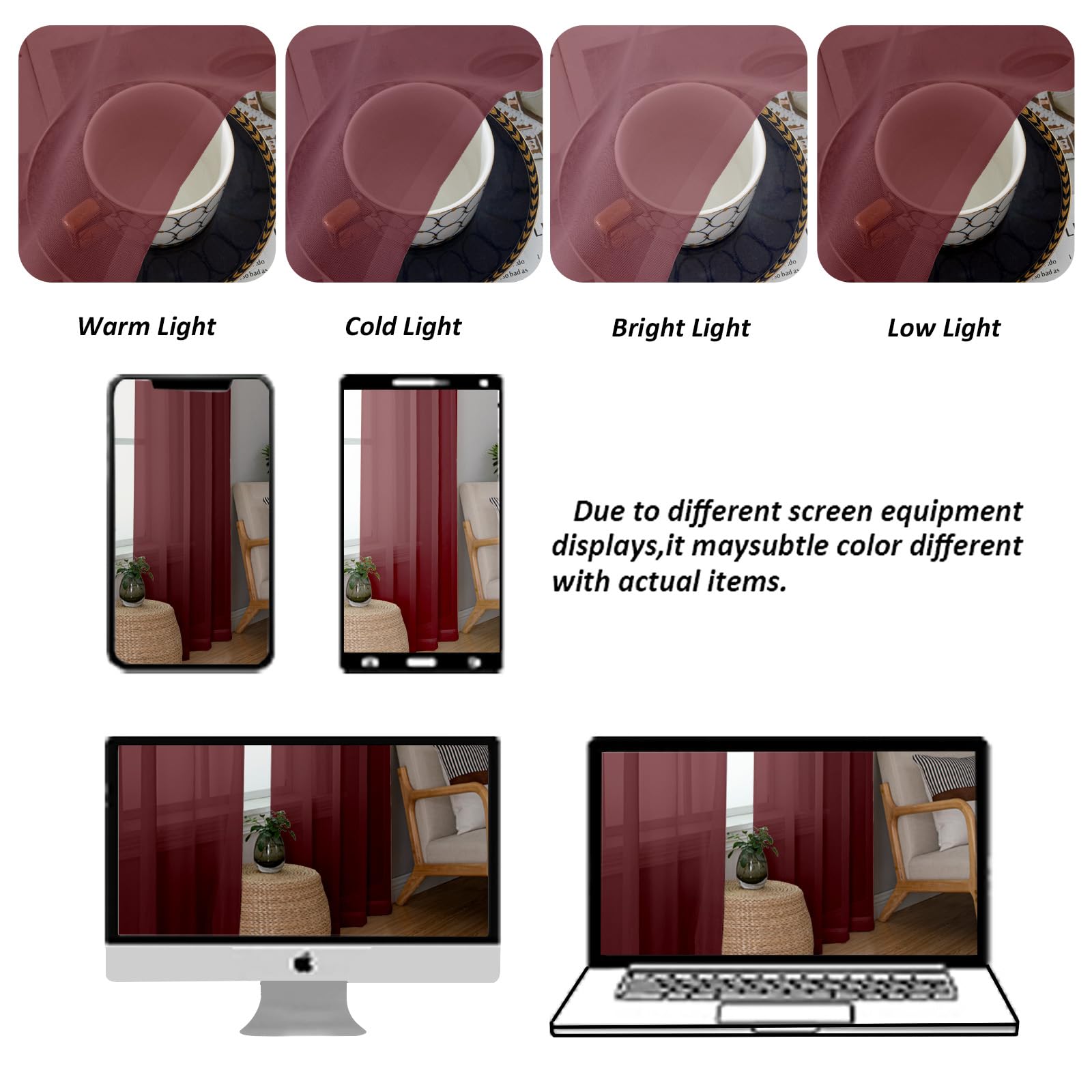 Sheer Curtains 63 Inch Length 2 Panels