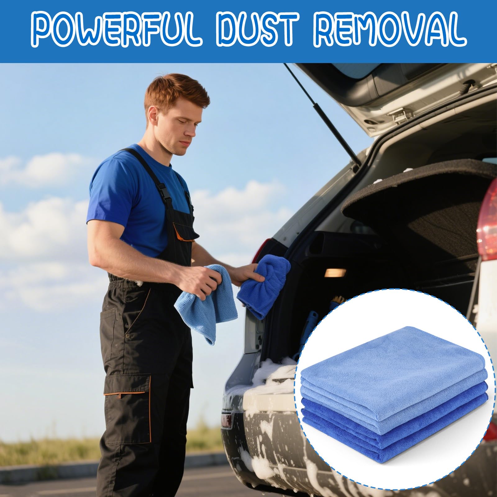 4 Pack Extra Large Microfiber Cleaning Cloths 20"x30" (4 Count)