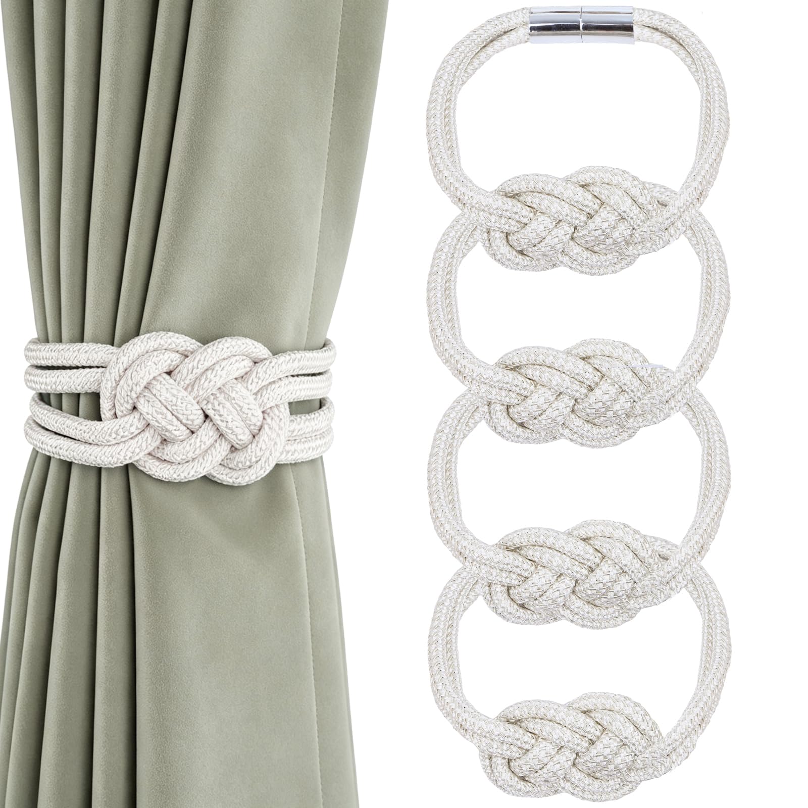 4 Pack Magnetic Curtain Tiebacks (4 Count)