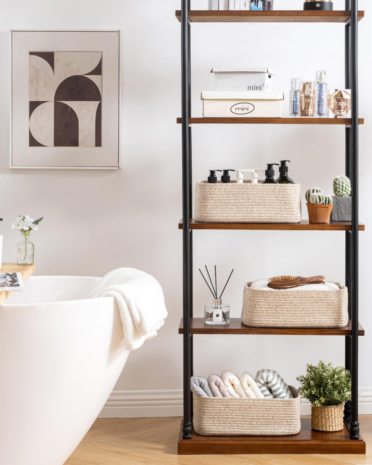 Small Woven Storage Basket for Organizing (3 Count)