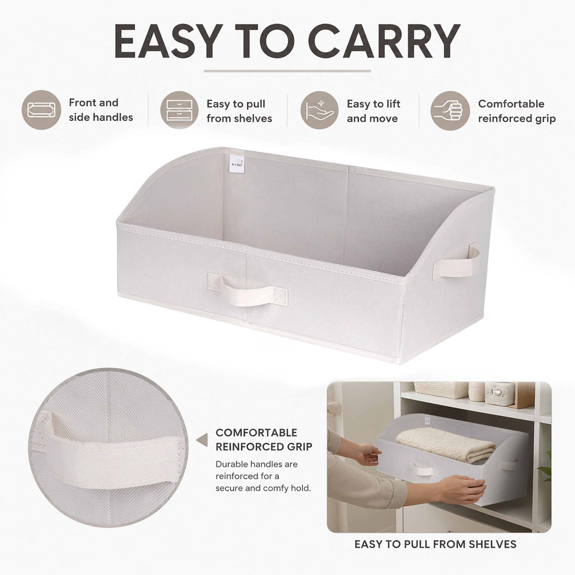 Trapezoid Closet Storage Bins with Handles (3 Count)