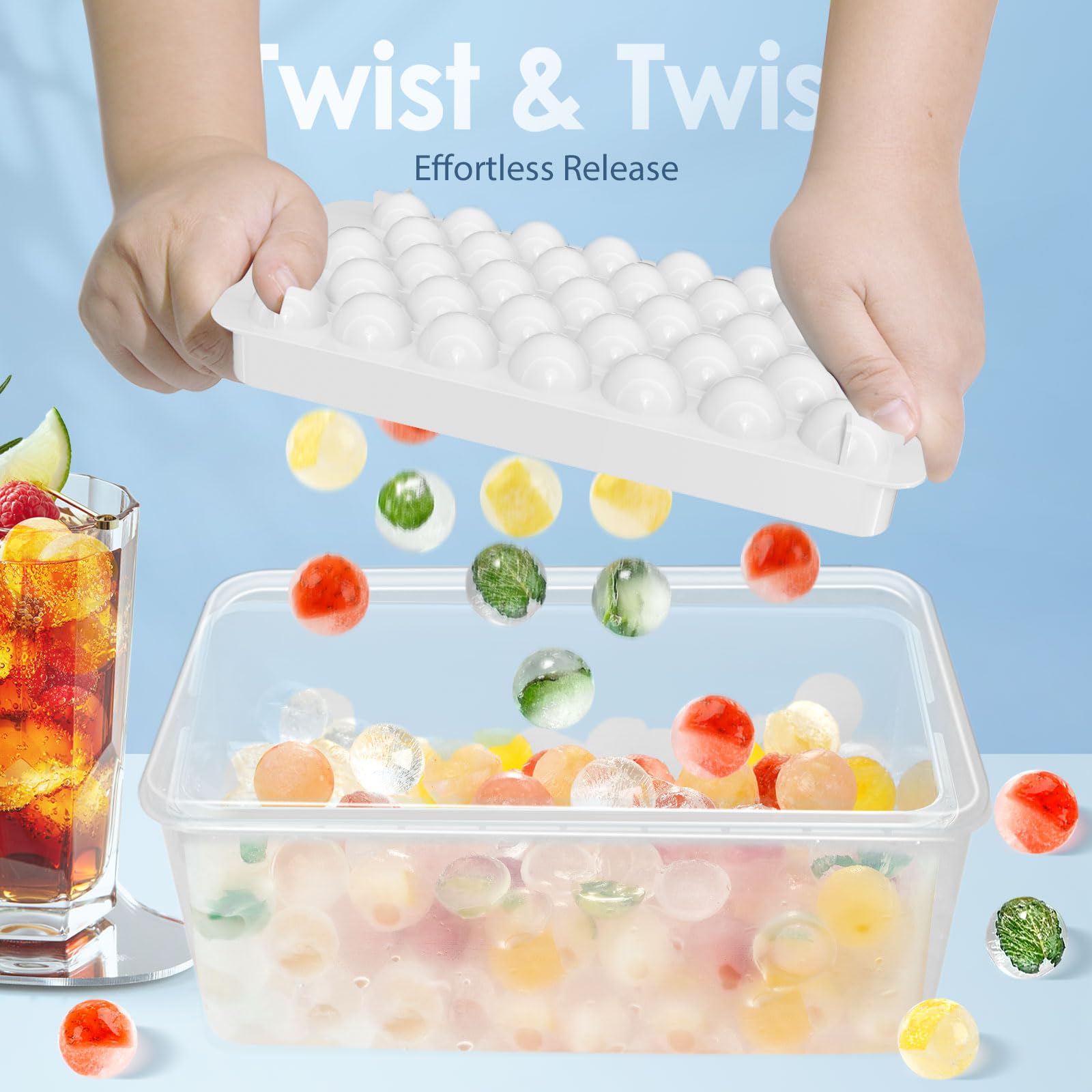 Ice Cube Tray with Lid and Bin