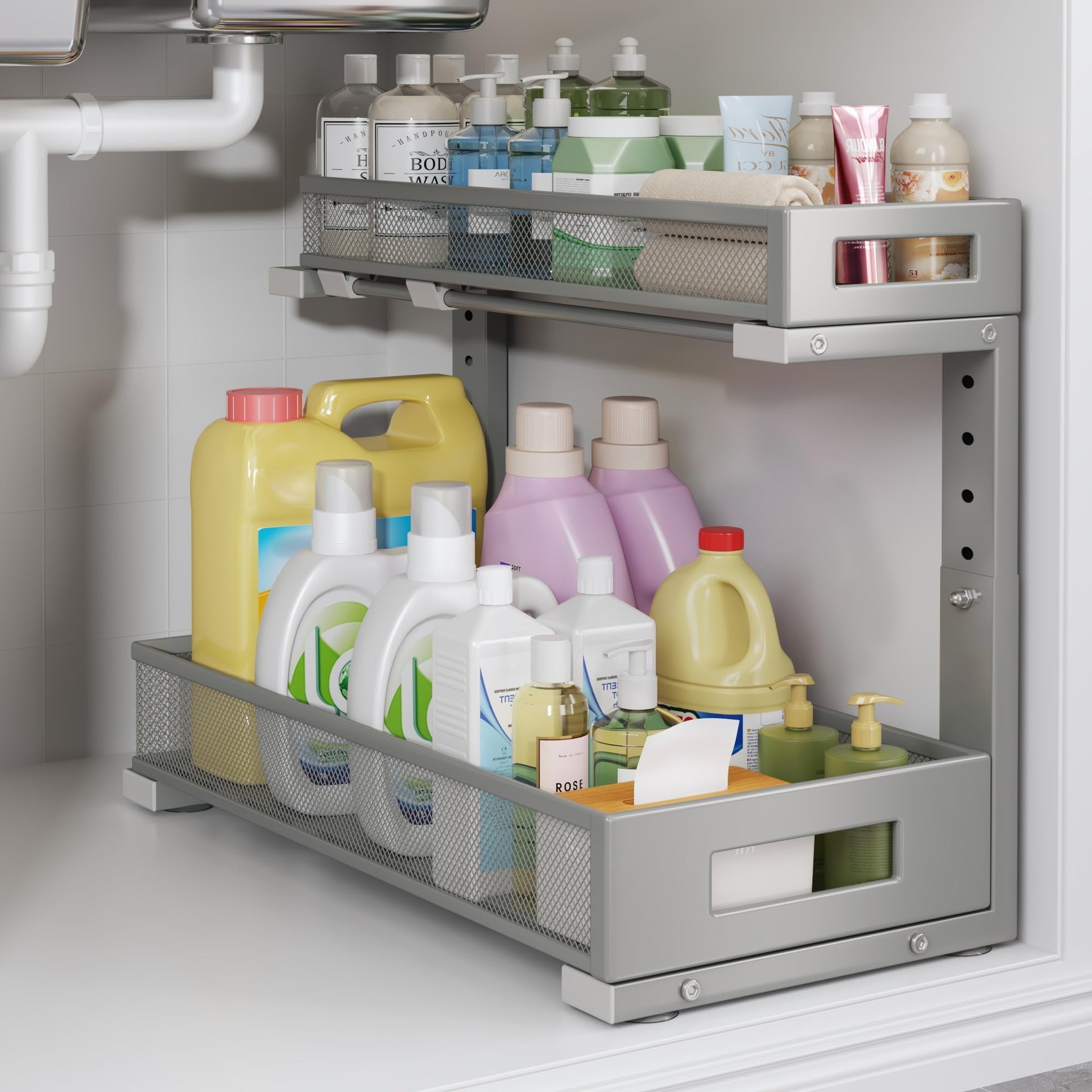 1 Pack 17IN Depth Under Sink Storage Organizer