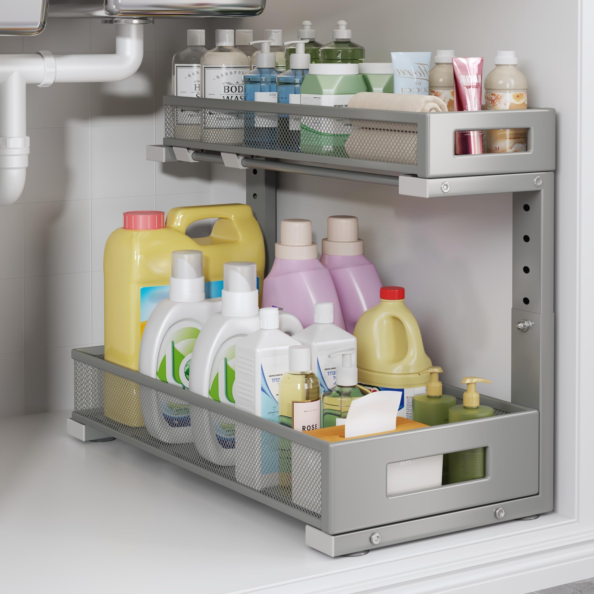 1 Pack 17IN Depth Under Sink Storage Organizer