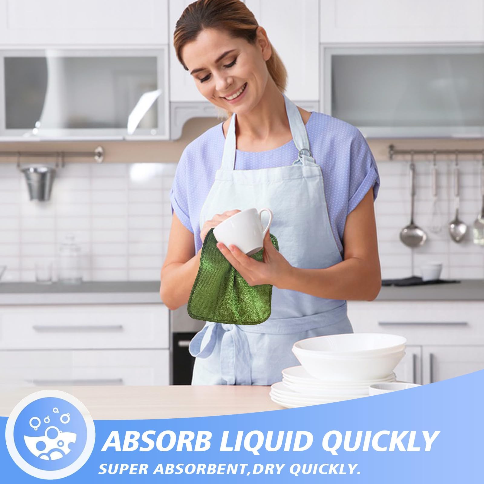 Dish Cloths for Washing Dishes with Scrub Side (9 Count)