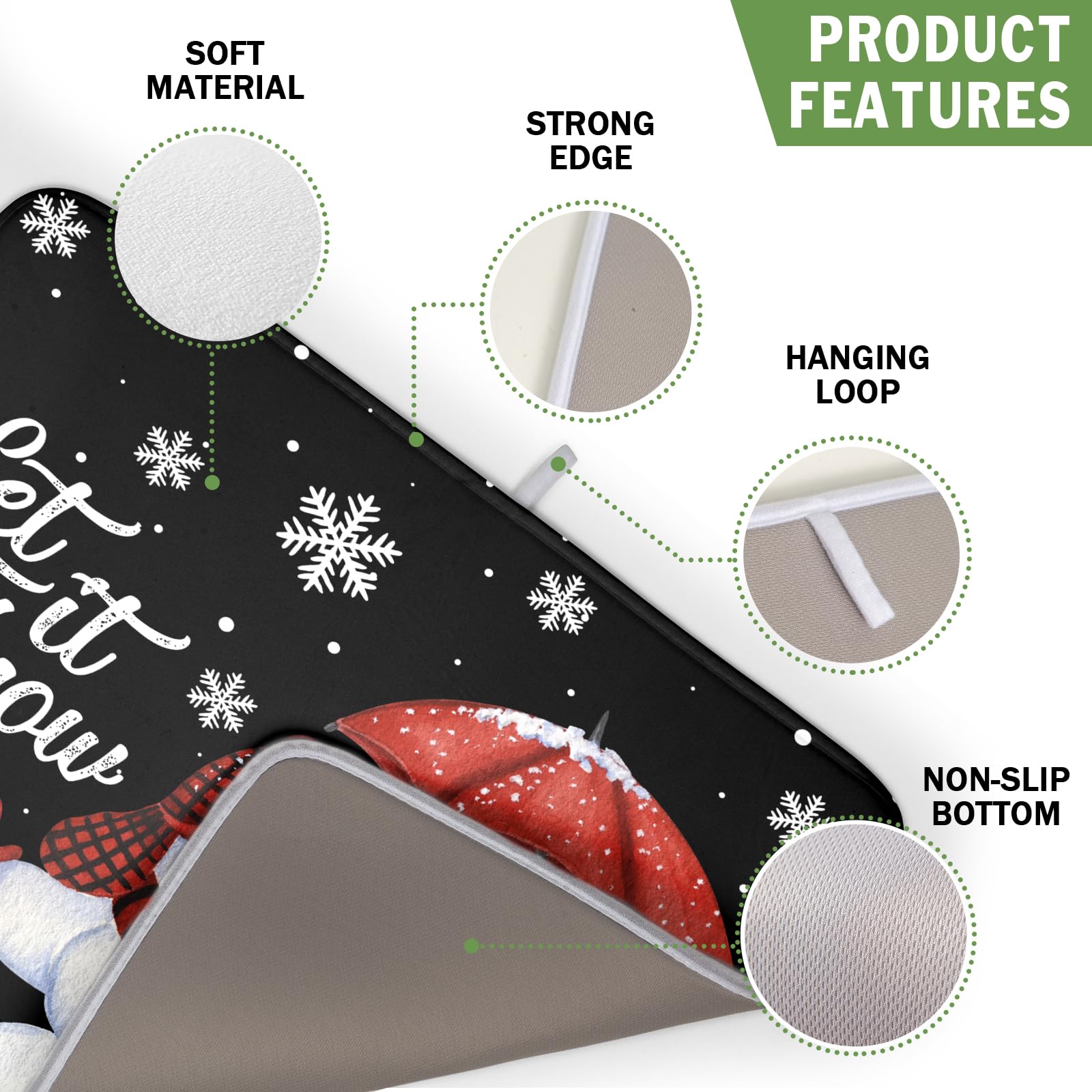 Winter Snowman Dish Drying Mat