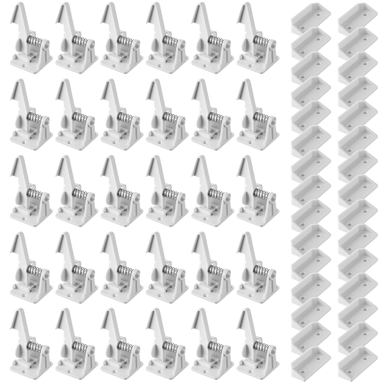 30 Pcs Cabinet Locks Child Safety Latches Invisible Safety Drawer Latches with Screws Self Adhesive Cabinet Drawer Locks for Baby Child Proofing Home Kitchen Furniture Door