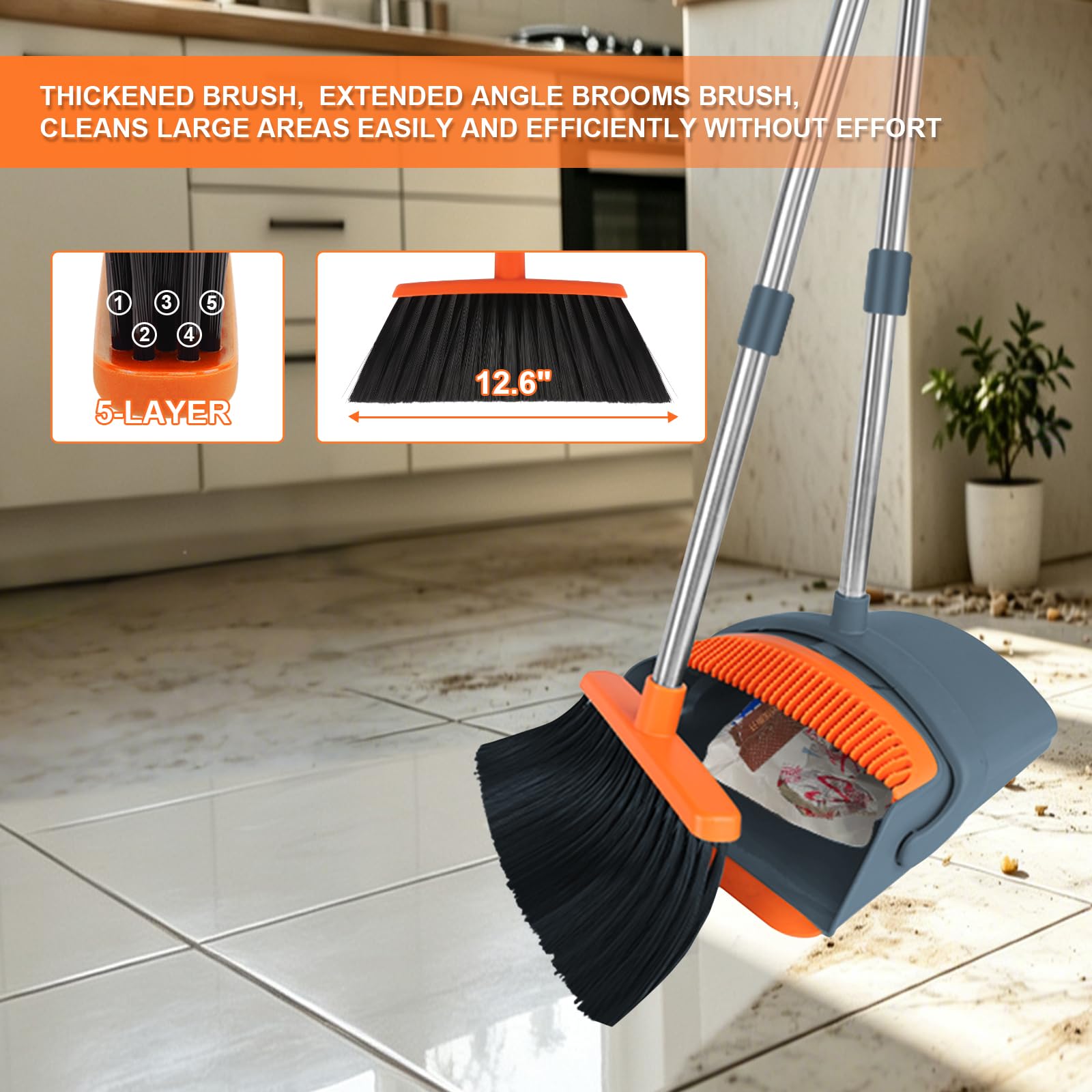 Broom and Dustpan Combo Set