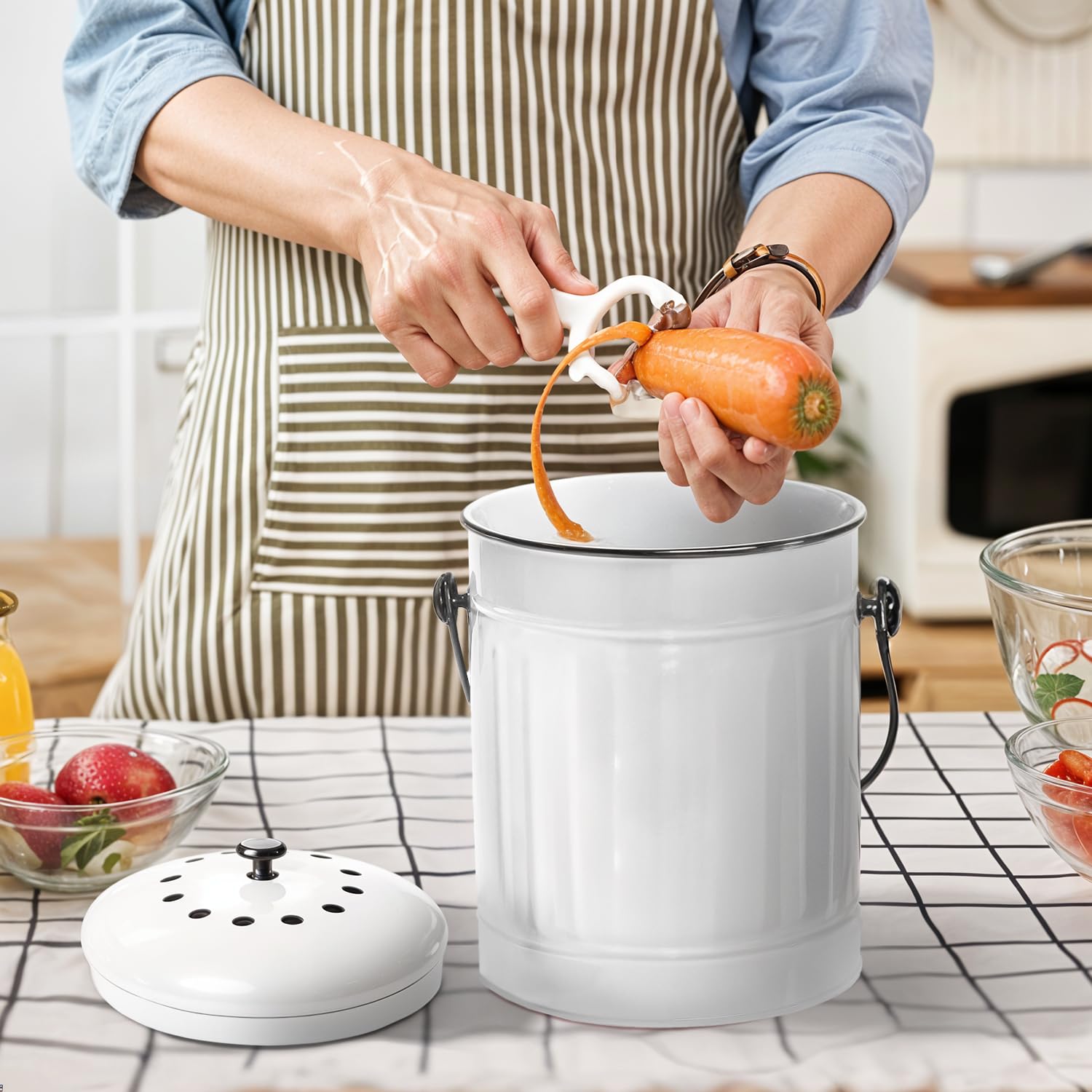 Countertop Compost Bin Kitchen with Lid